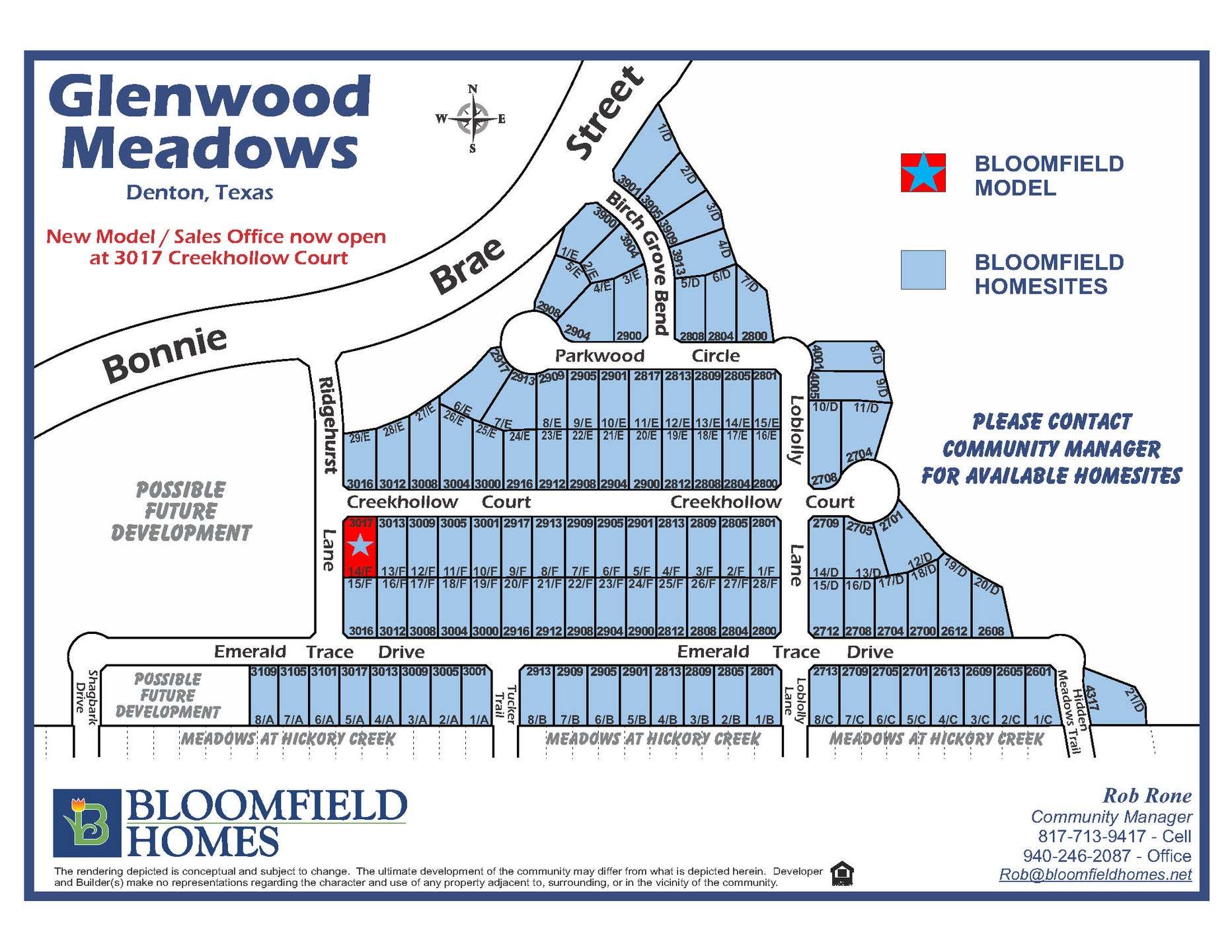 Glenwood Meadows community map