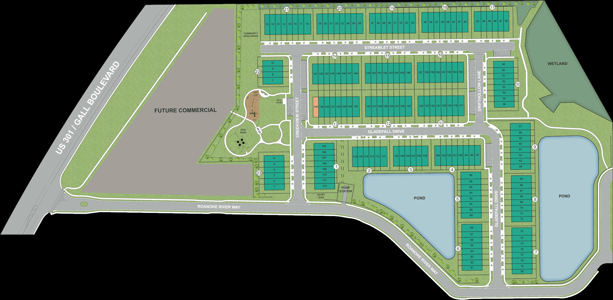 The Enclave at River Run community map