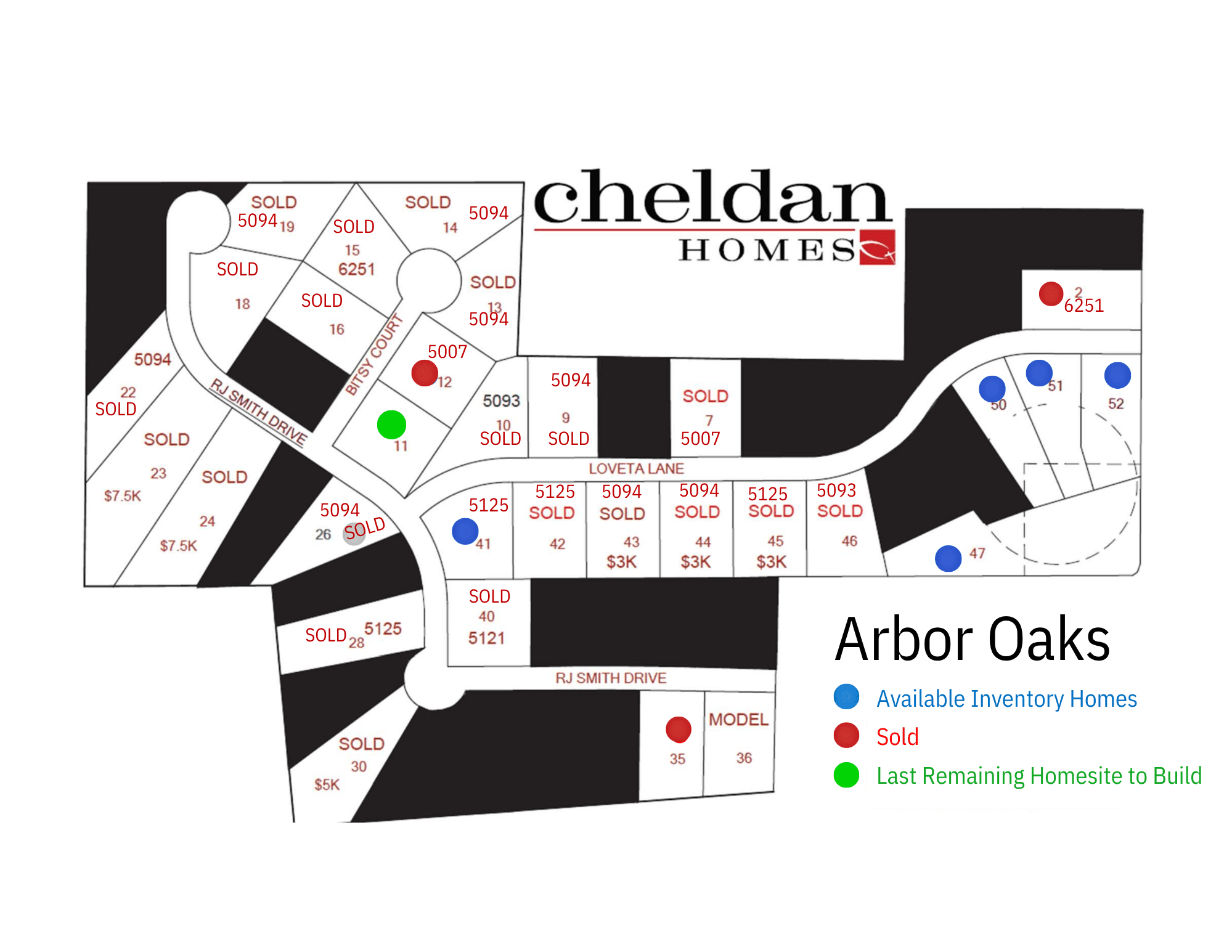 Arbor Oaks community map