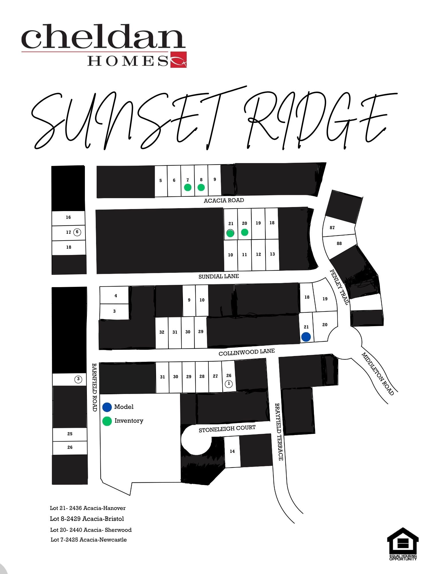 Sunset Ridge community map