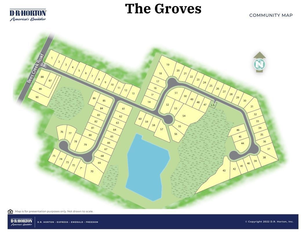 The Groves at Bees Creek community map