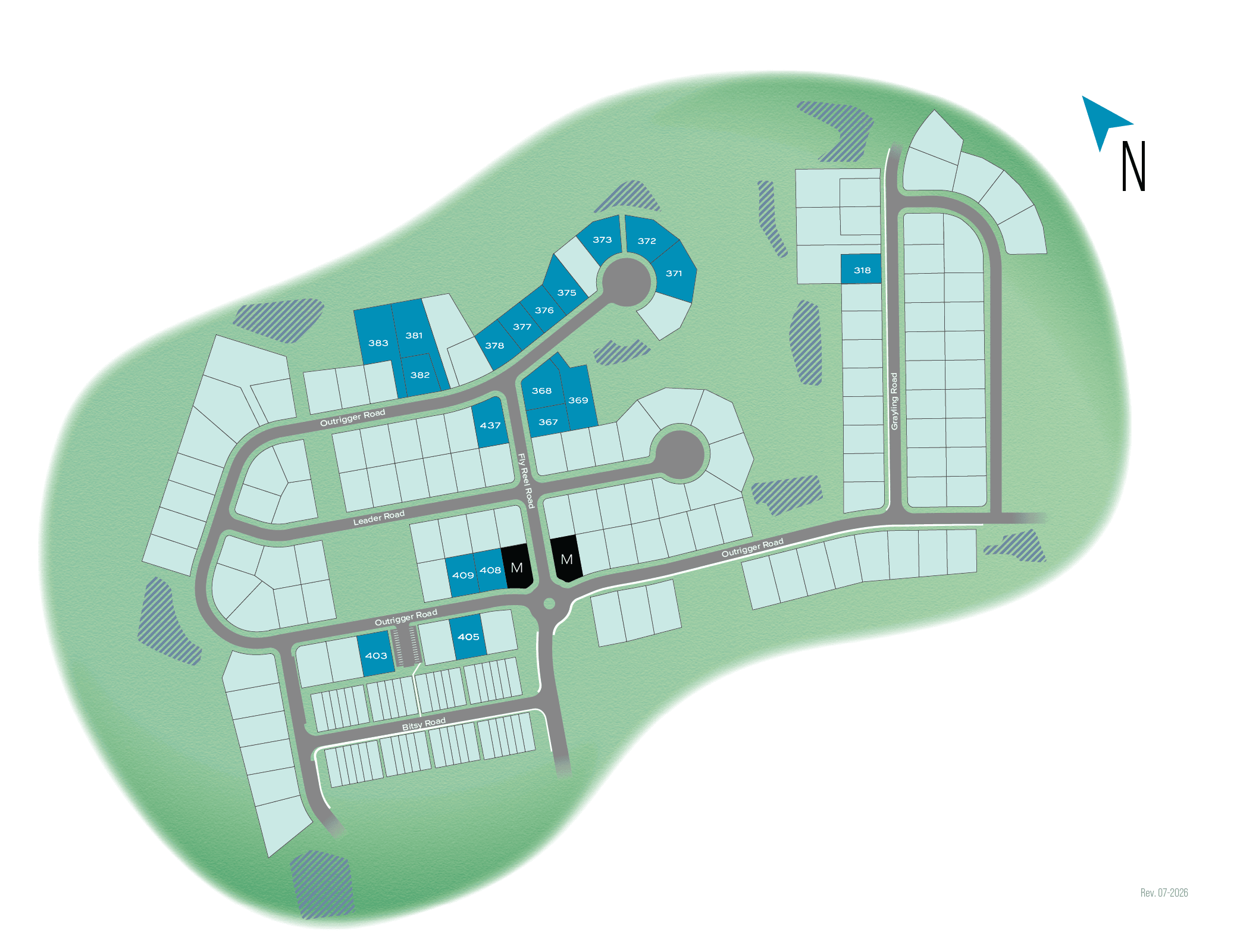 South Brook Single Level Homes community map