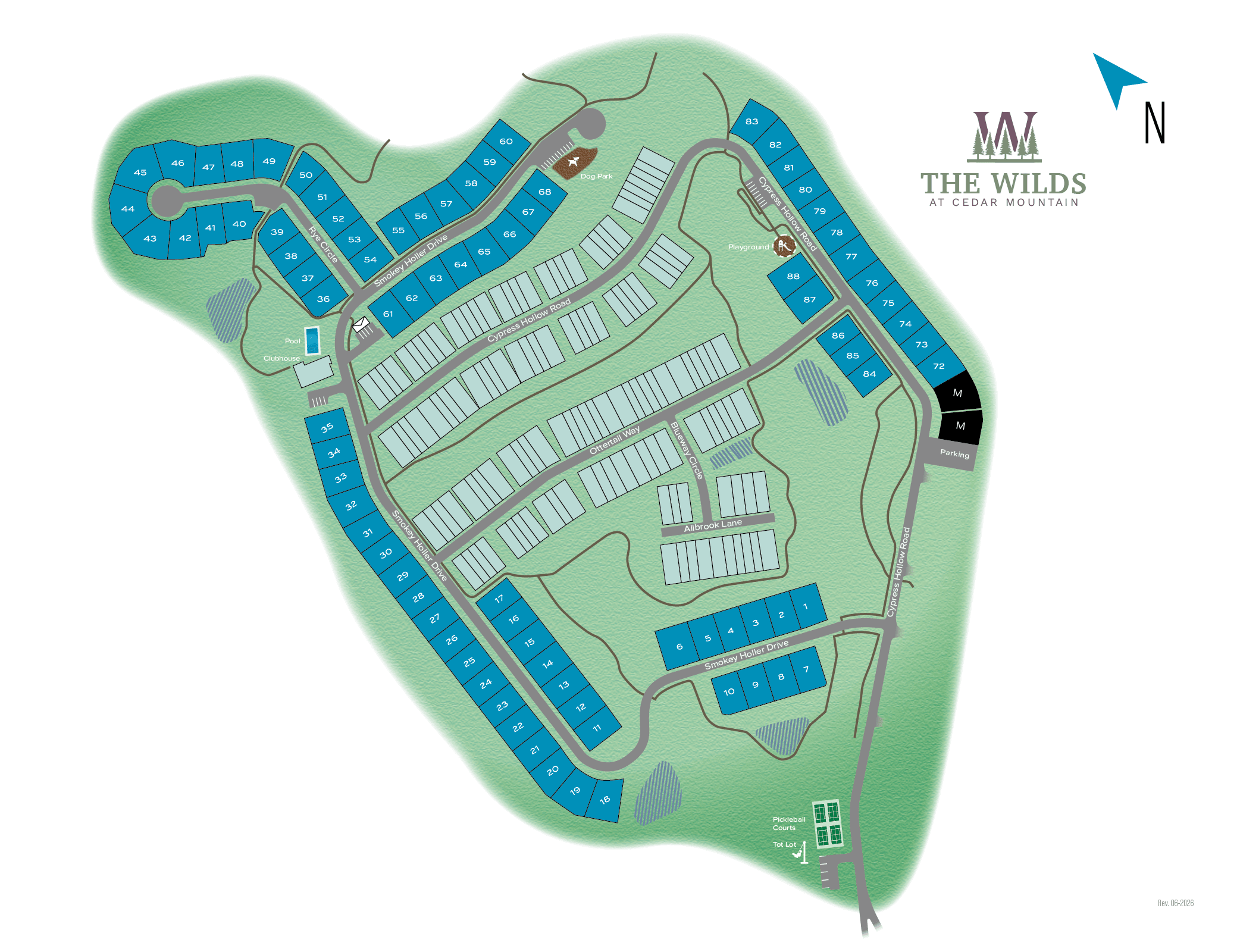 The Wilds at Cedar Mountain community map