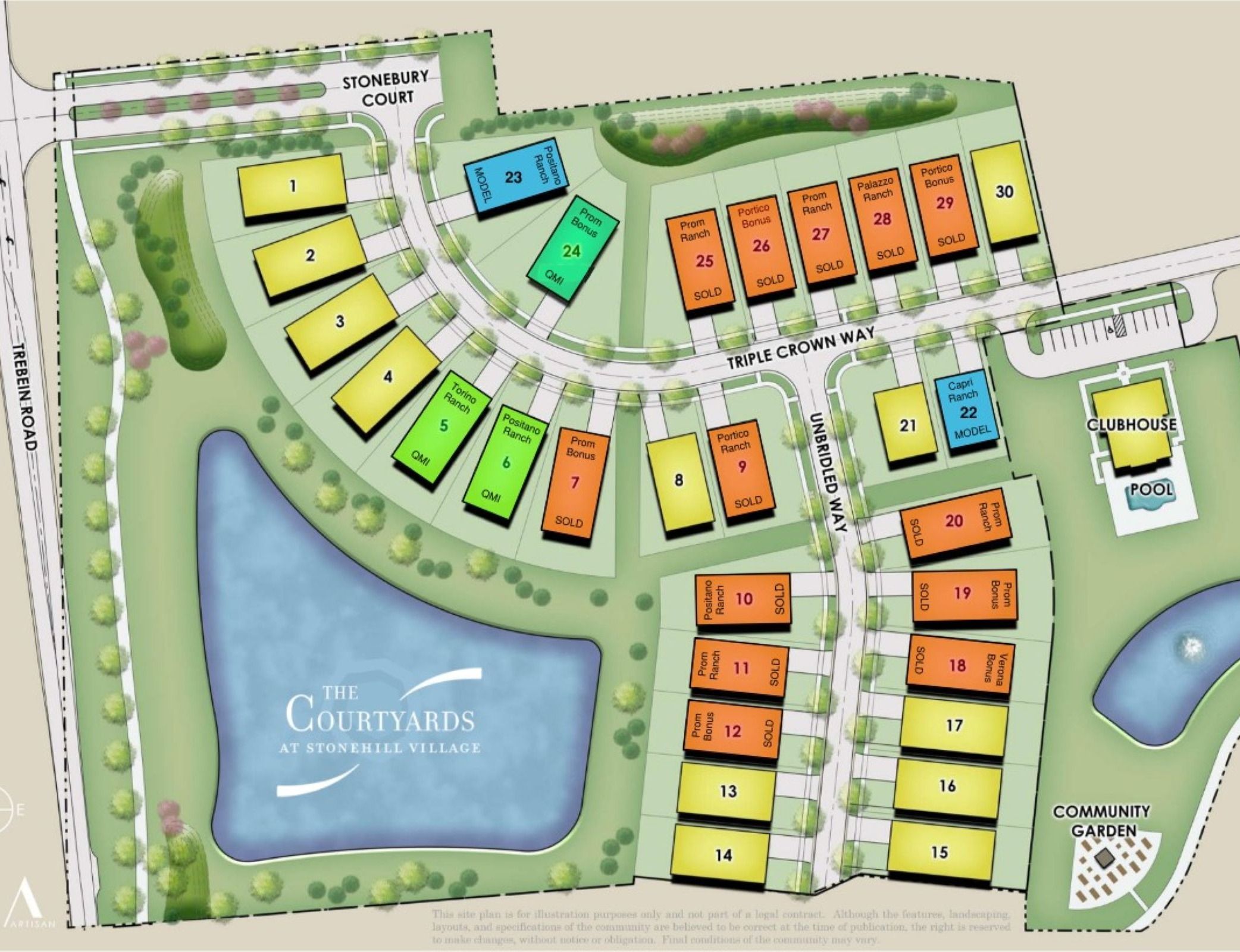The Courtyards at Stonehill Village community map