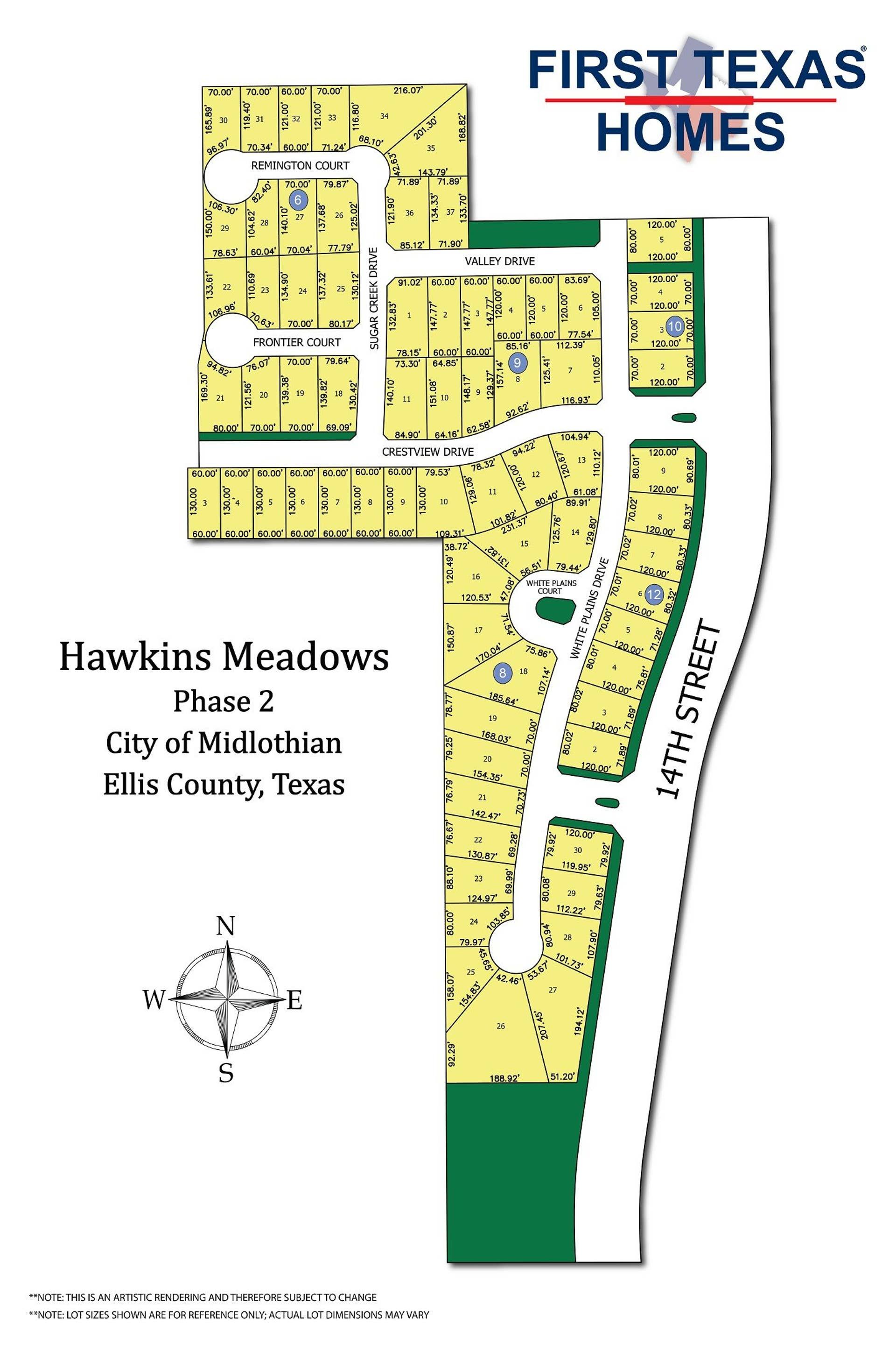 Hawkins Meadows community map
