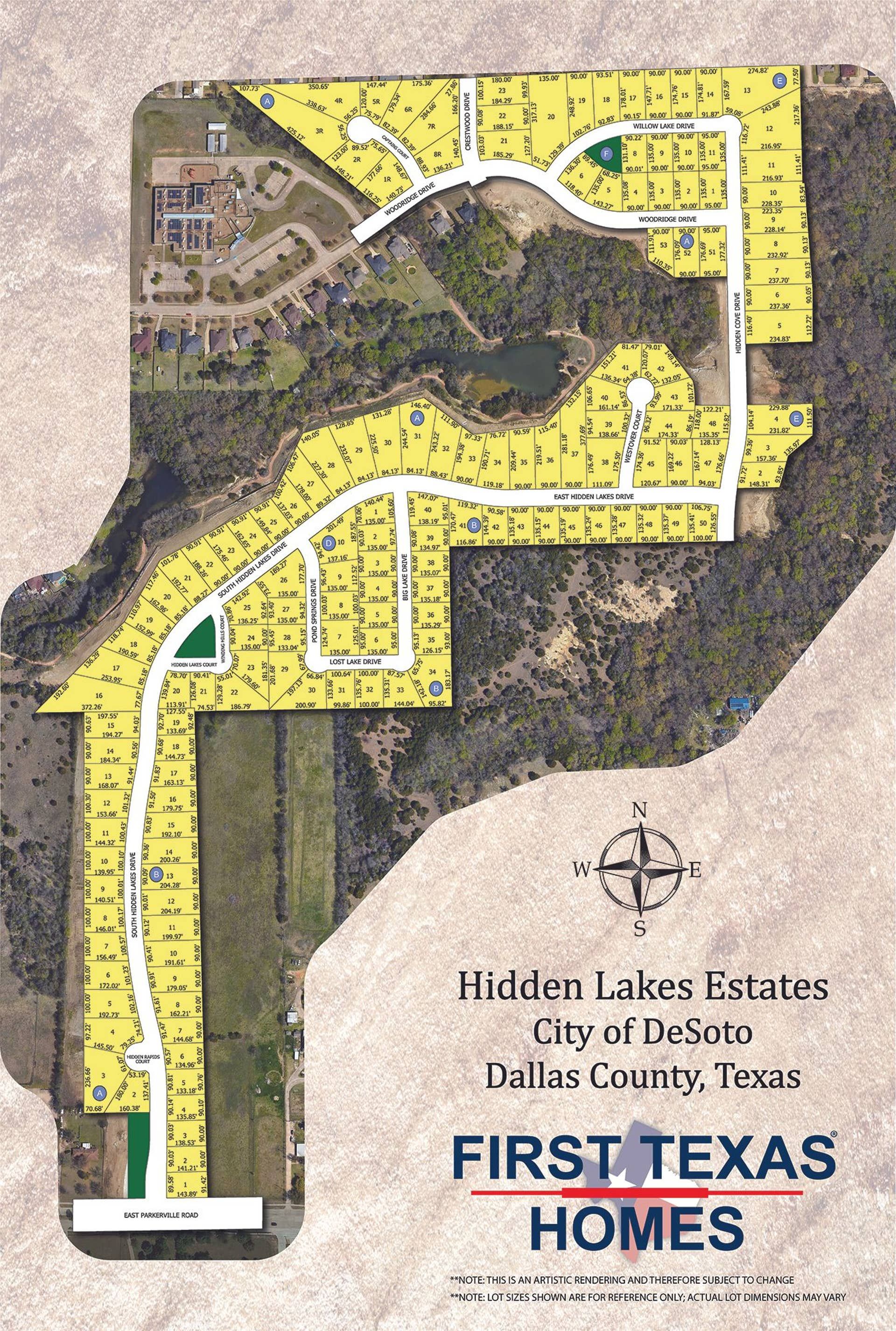 Hidden Lakes Estates community map