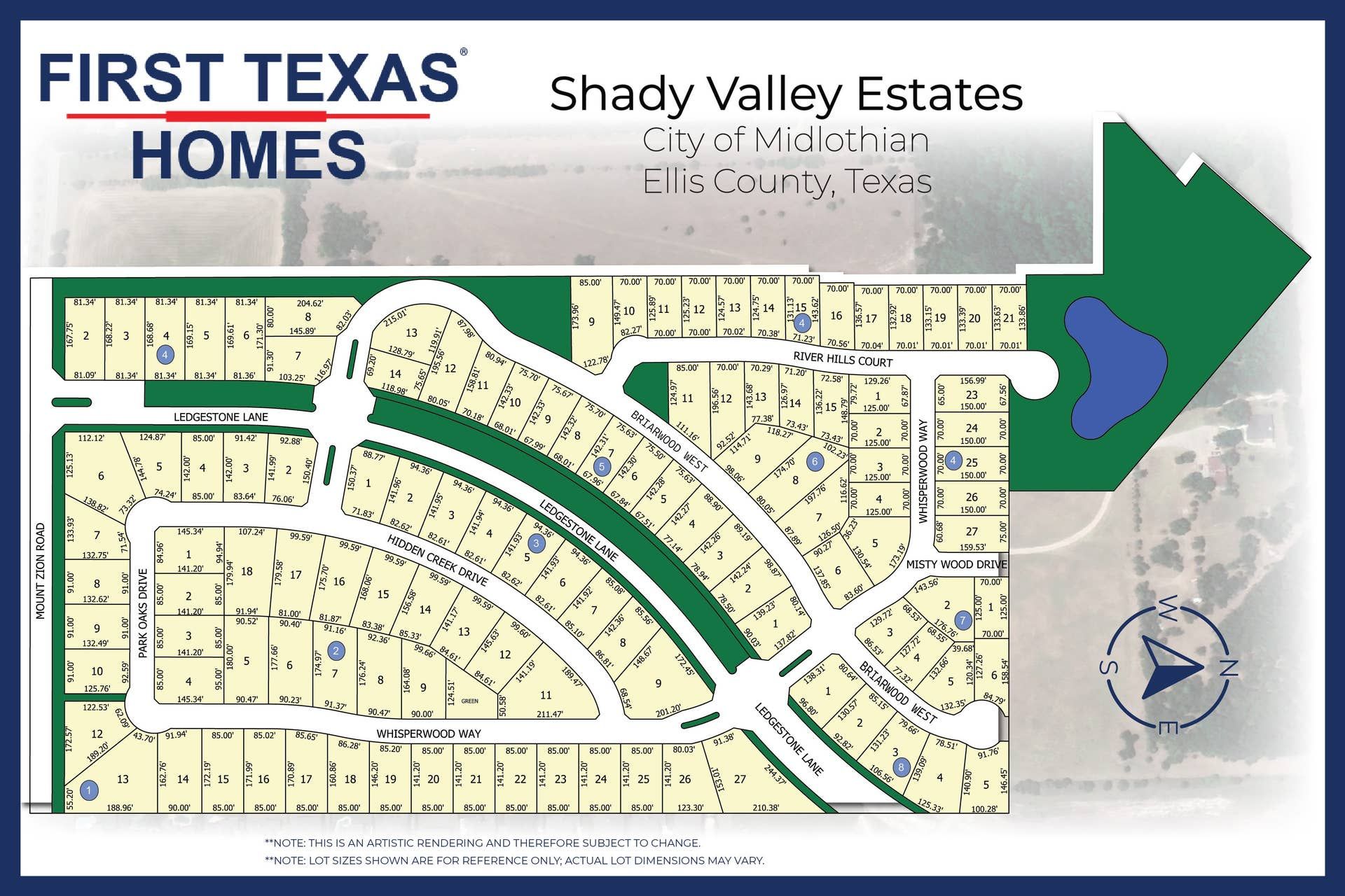 Shady Valley Estates community map