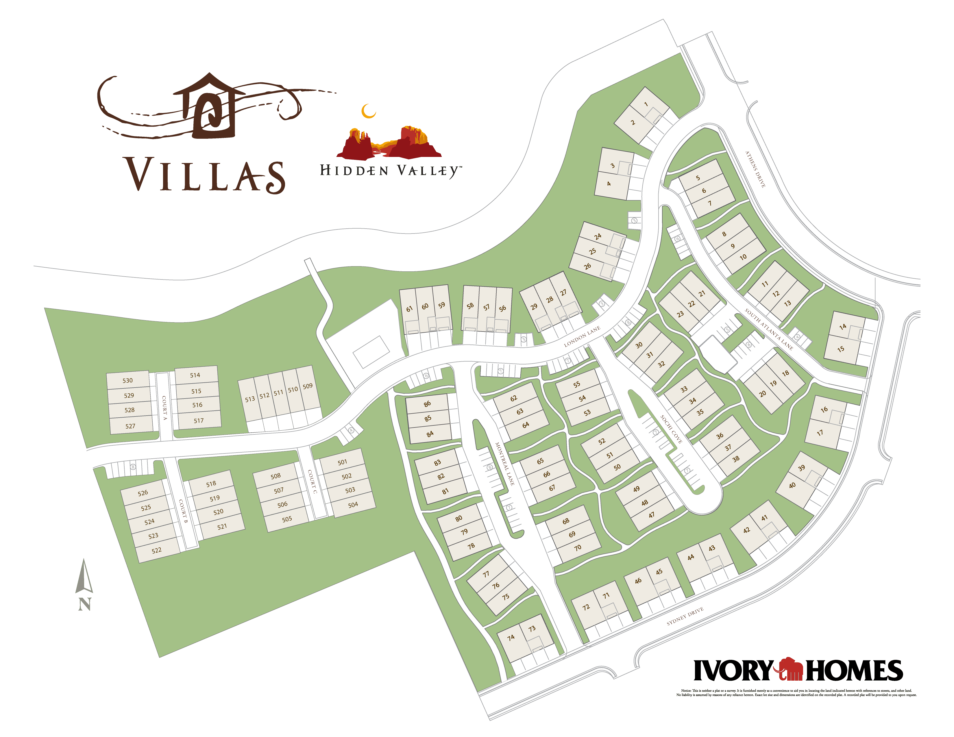 Hidden Valley Villa Highlands community map