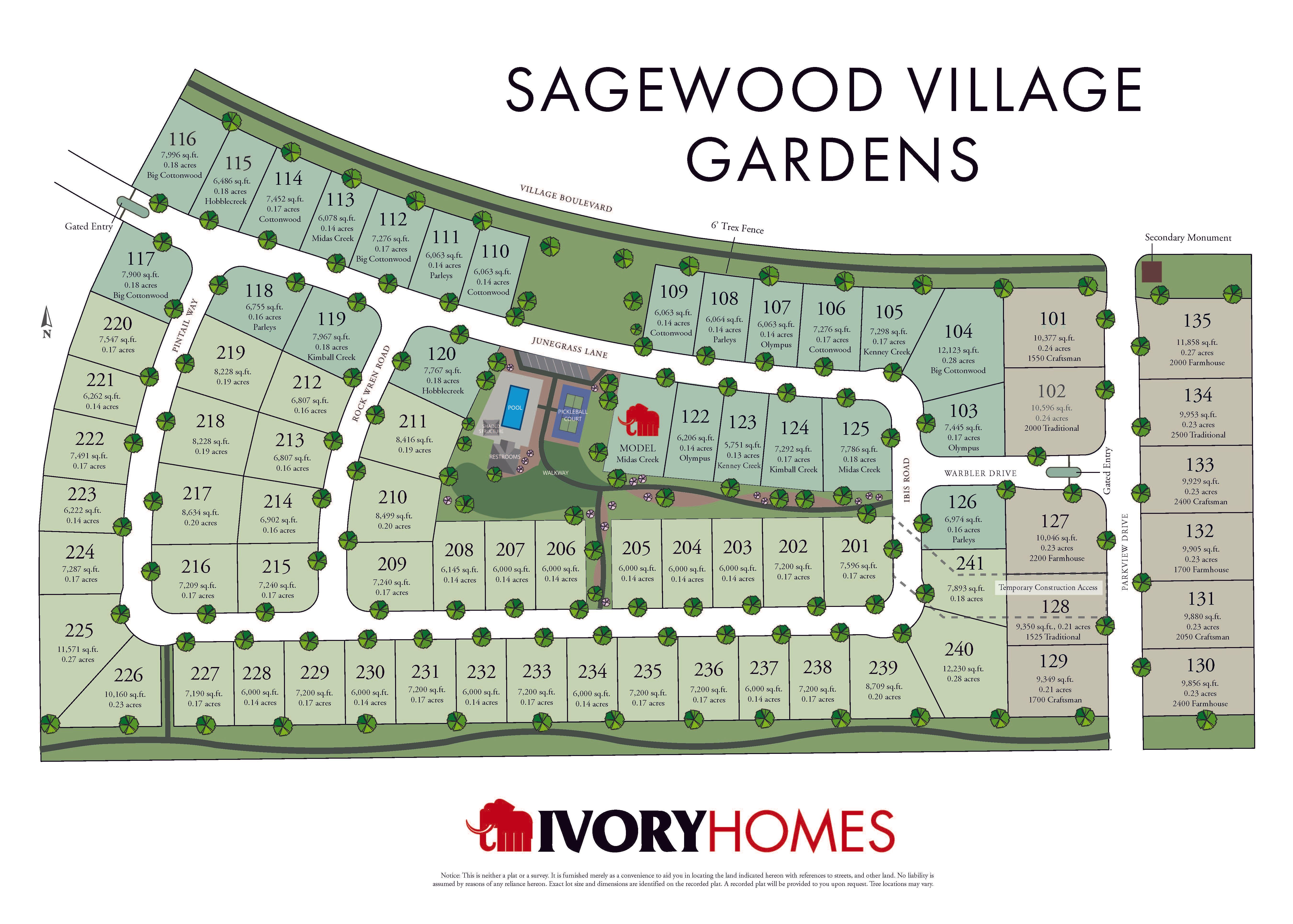 Sagewood Village Gardens Collection community map