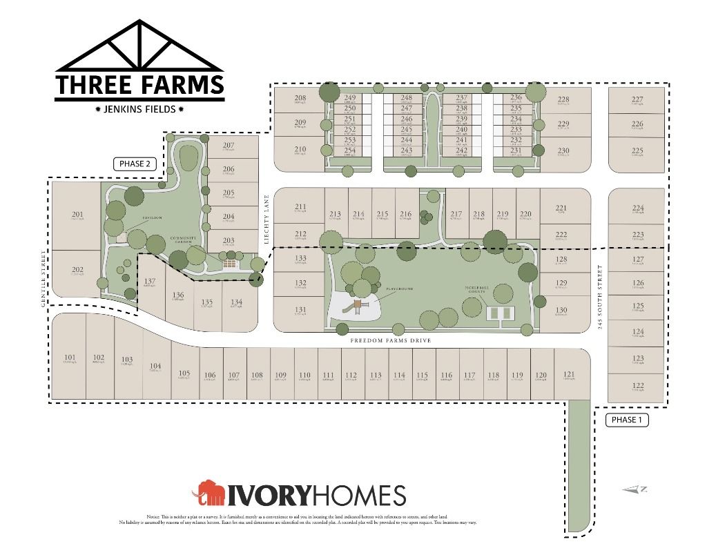Three Farms Jenkins Fields community map