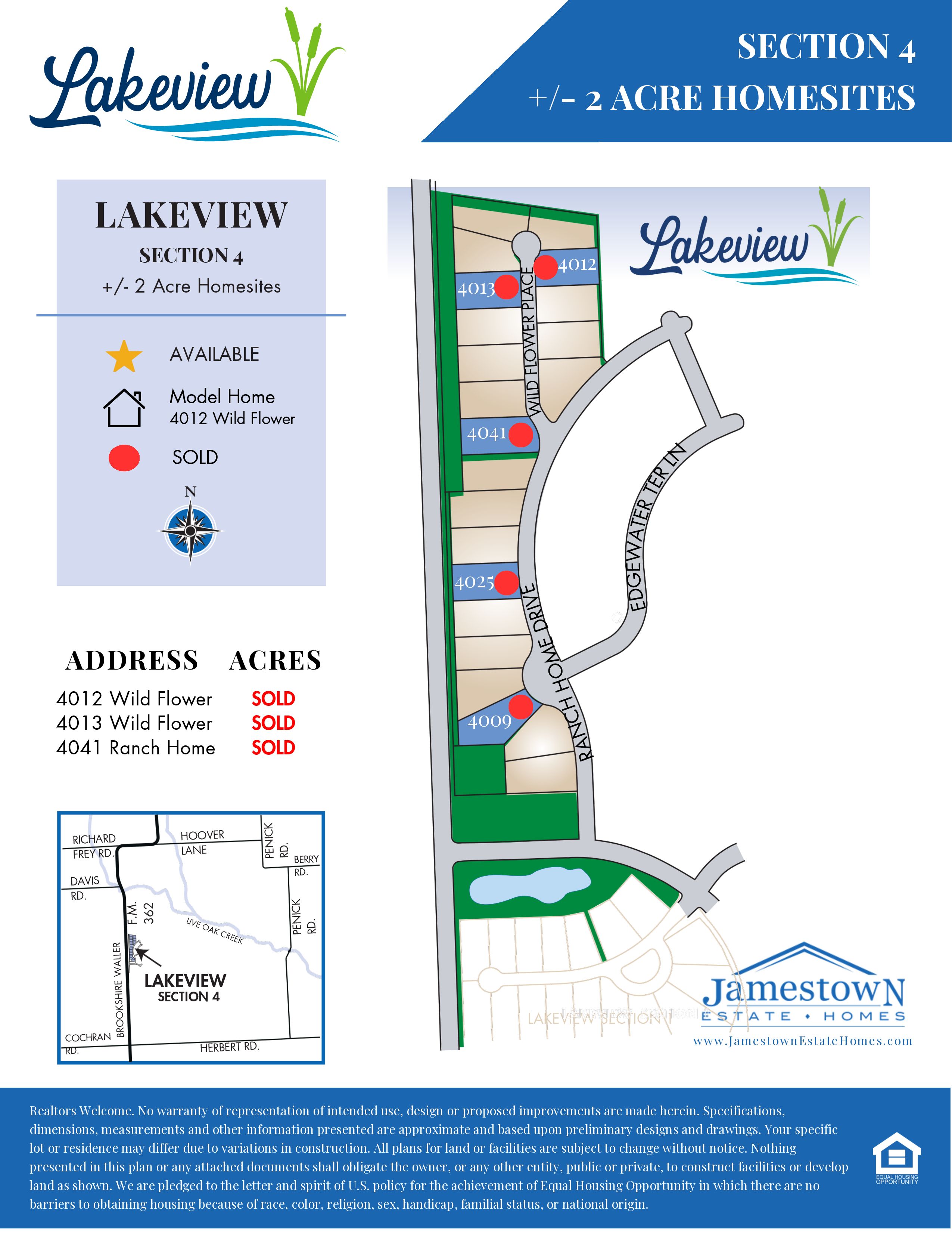 Lakeview by Jamestown Estate Homes community map