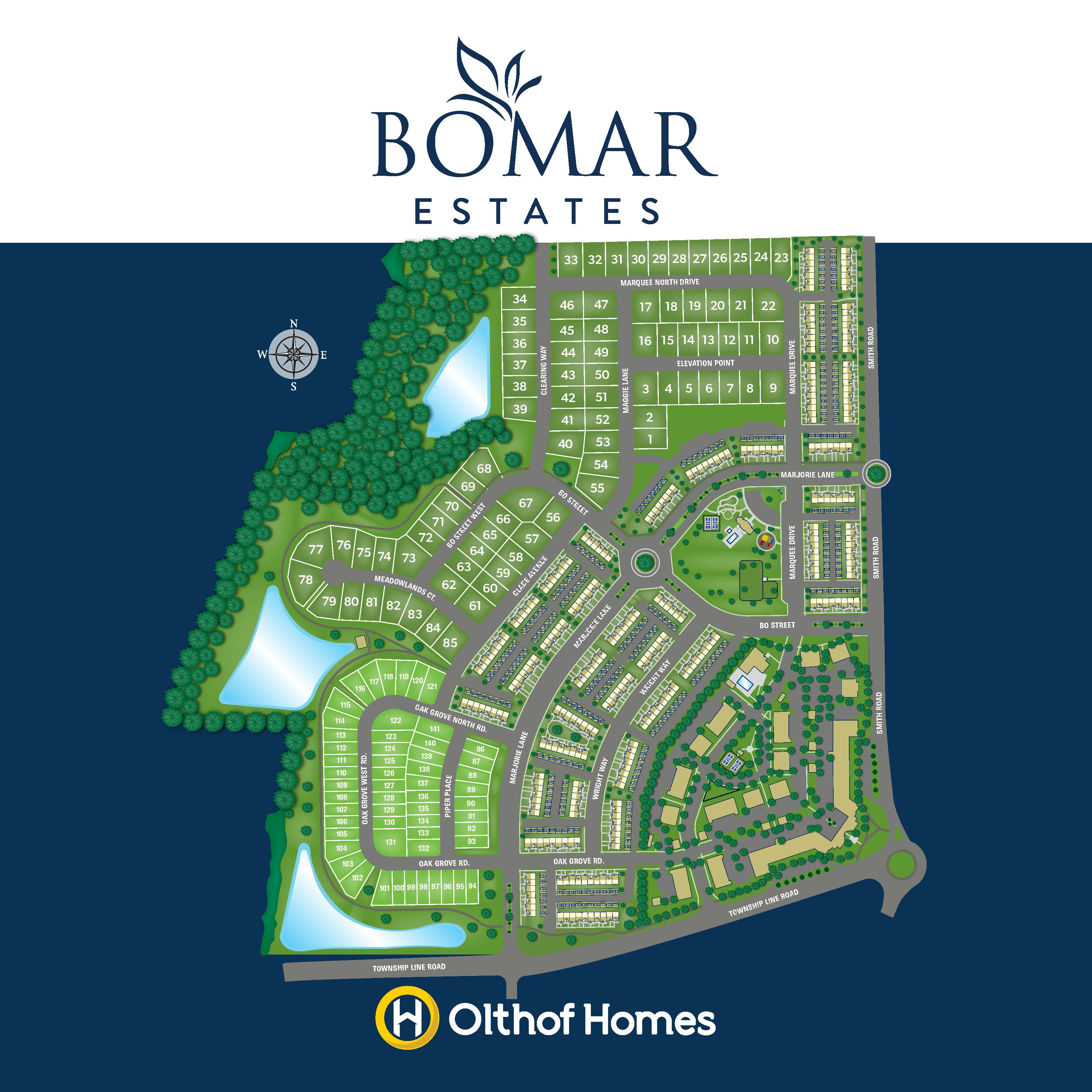 Bomar Estates community map