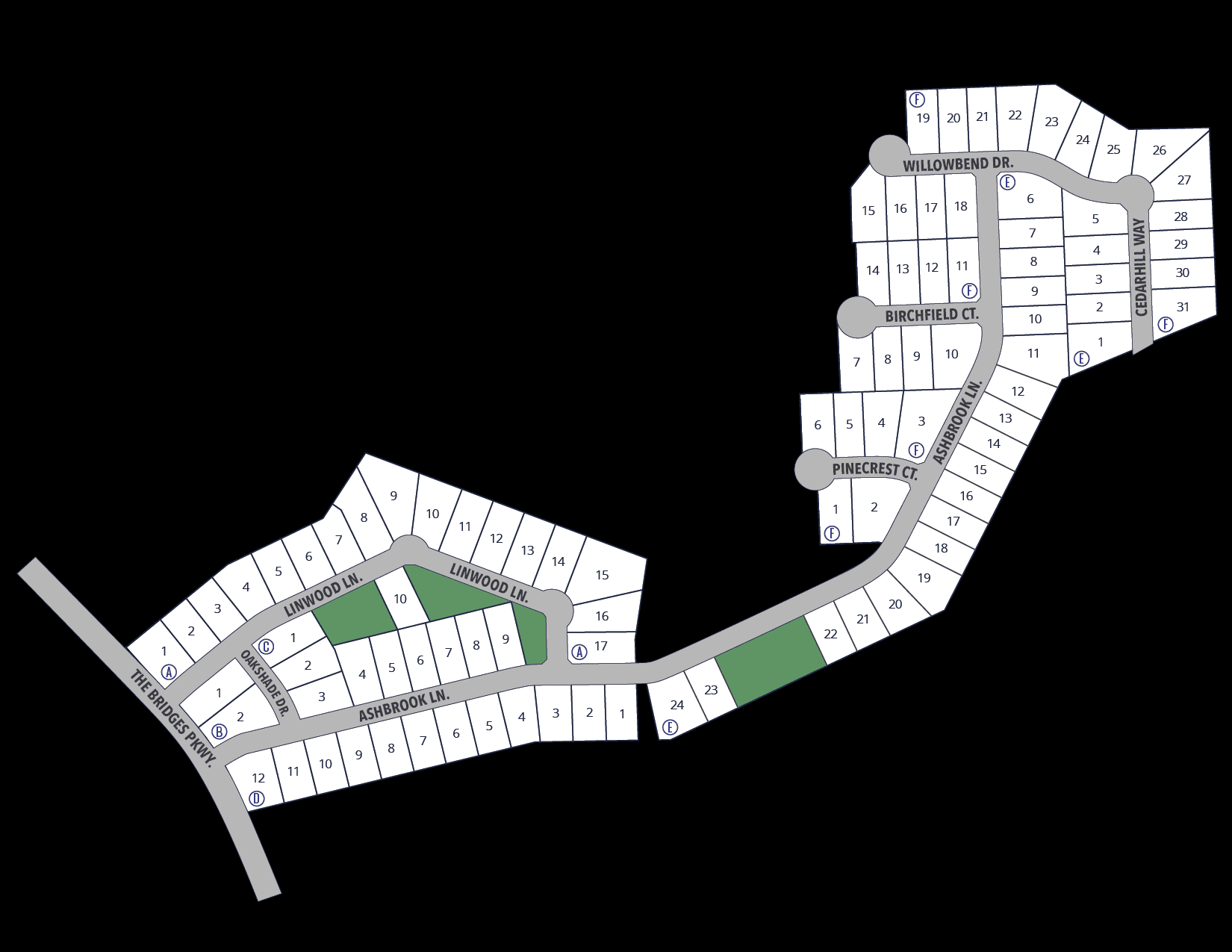 TheThe Bridges at Preston Crossings community map