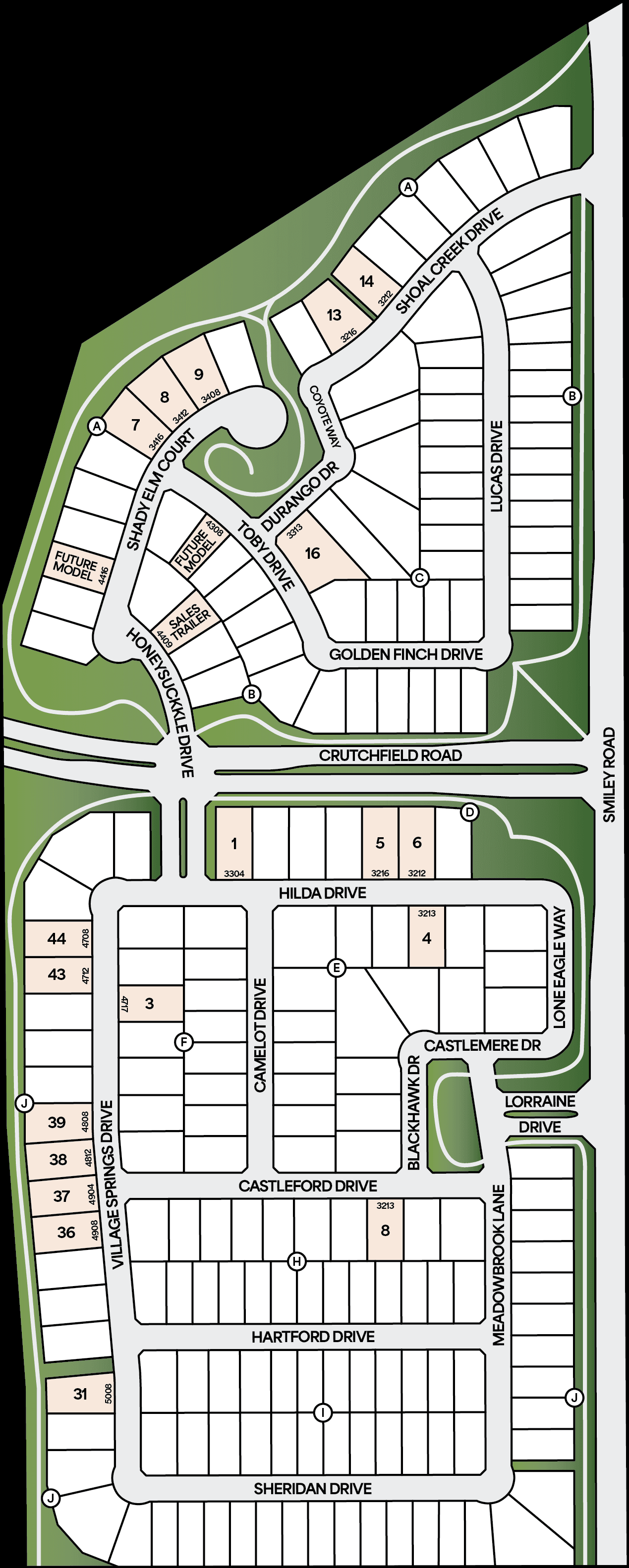 Grand Oaks at Green Meadows - 70' community map