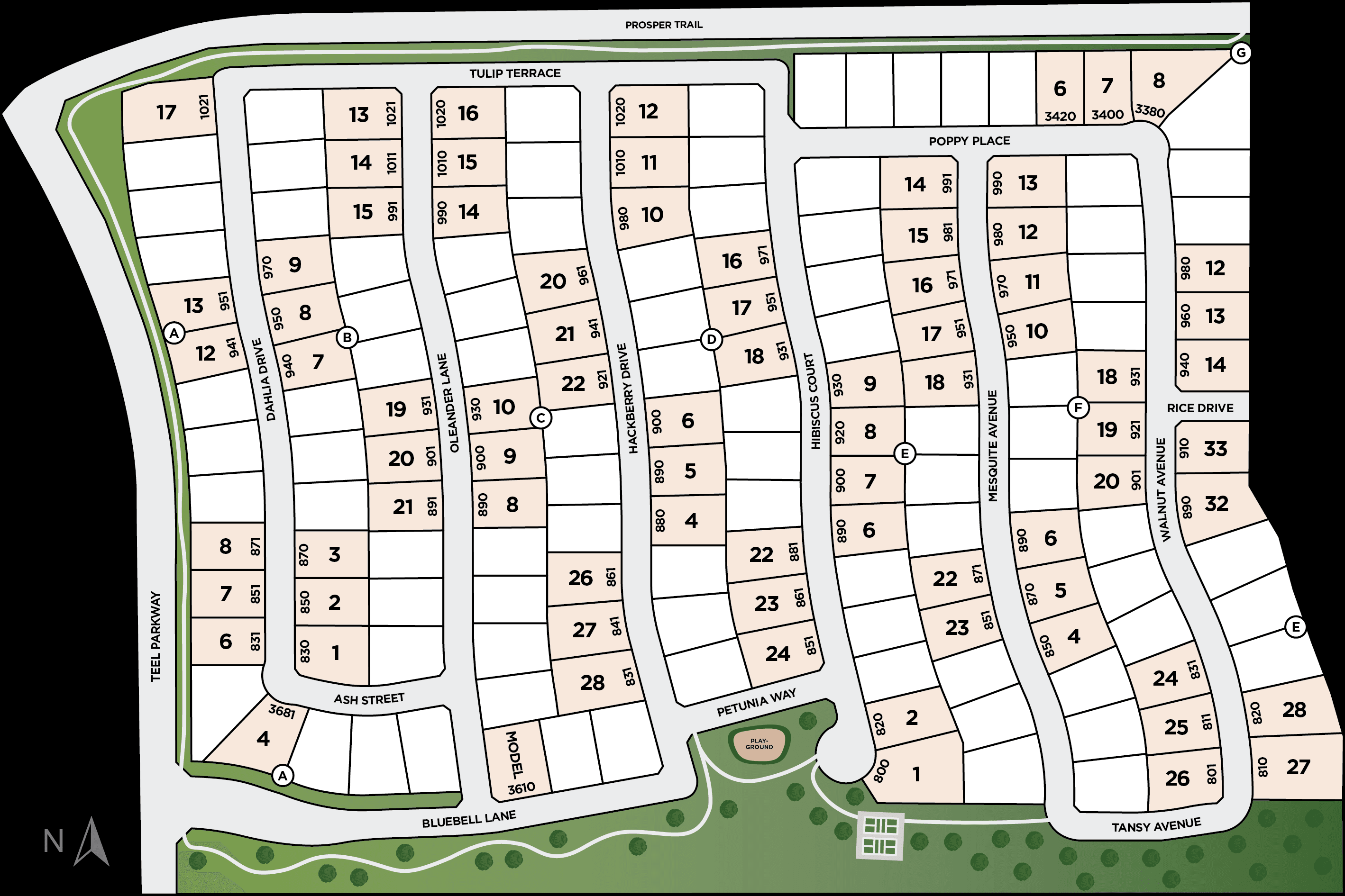 Park Place - 80' Lots community map