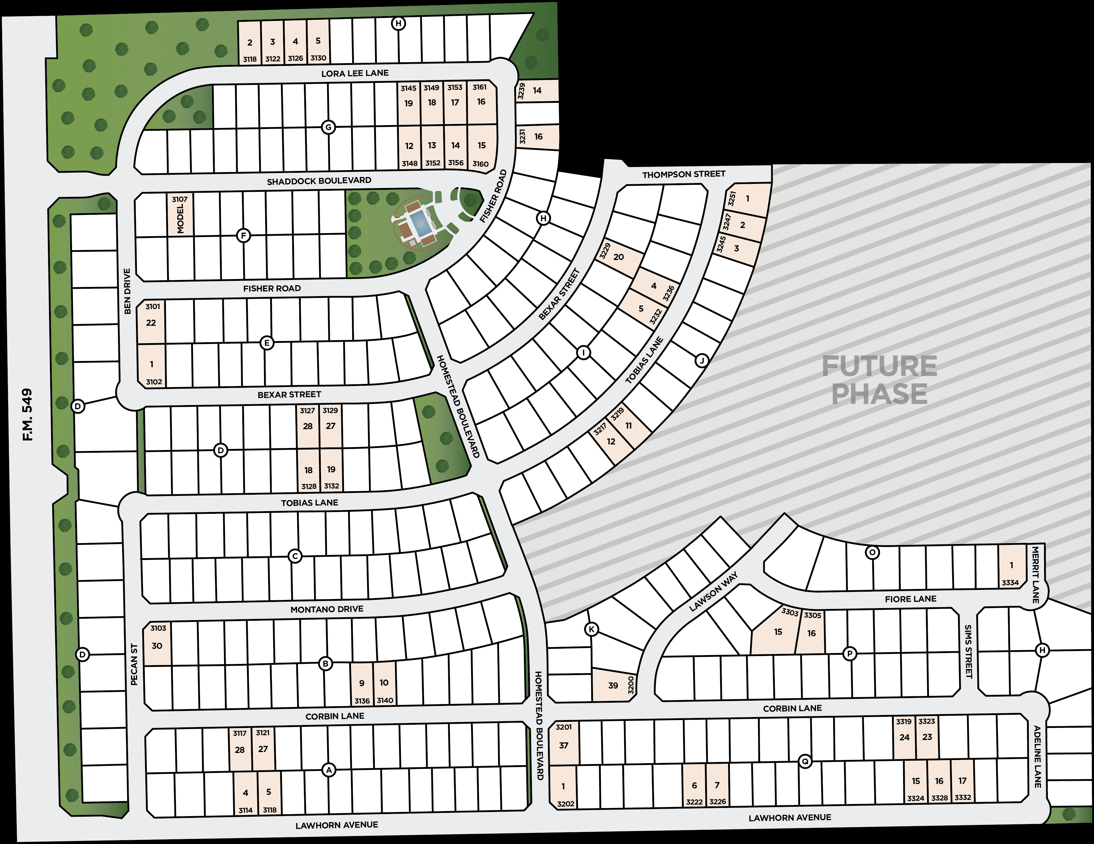The Homestead - 62' community map