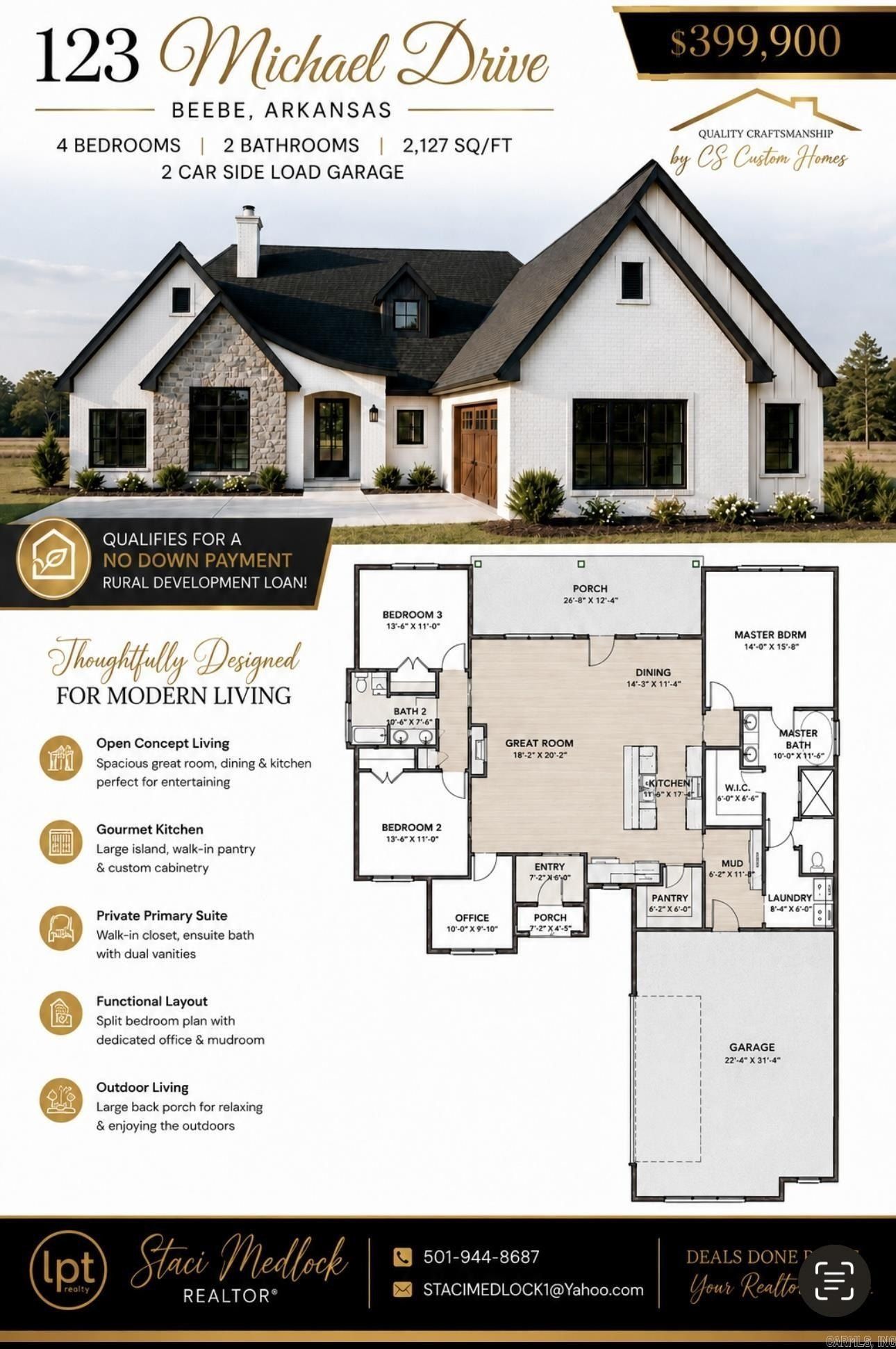 123 Michael Drive. Beebe, AR 72012