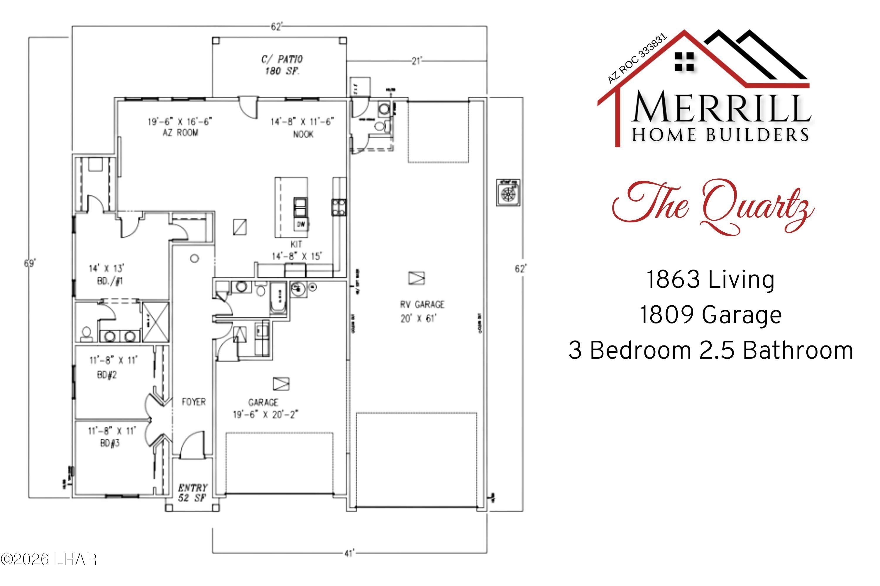 1863 The Quartz OnYourLot Plan. Lake Havasu City, AZ 86404