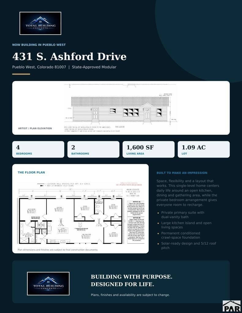 431 S Ashford Dr. Pueblo West, CO 81007