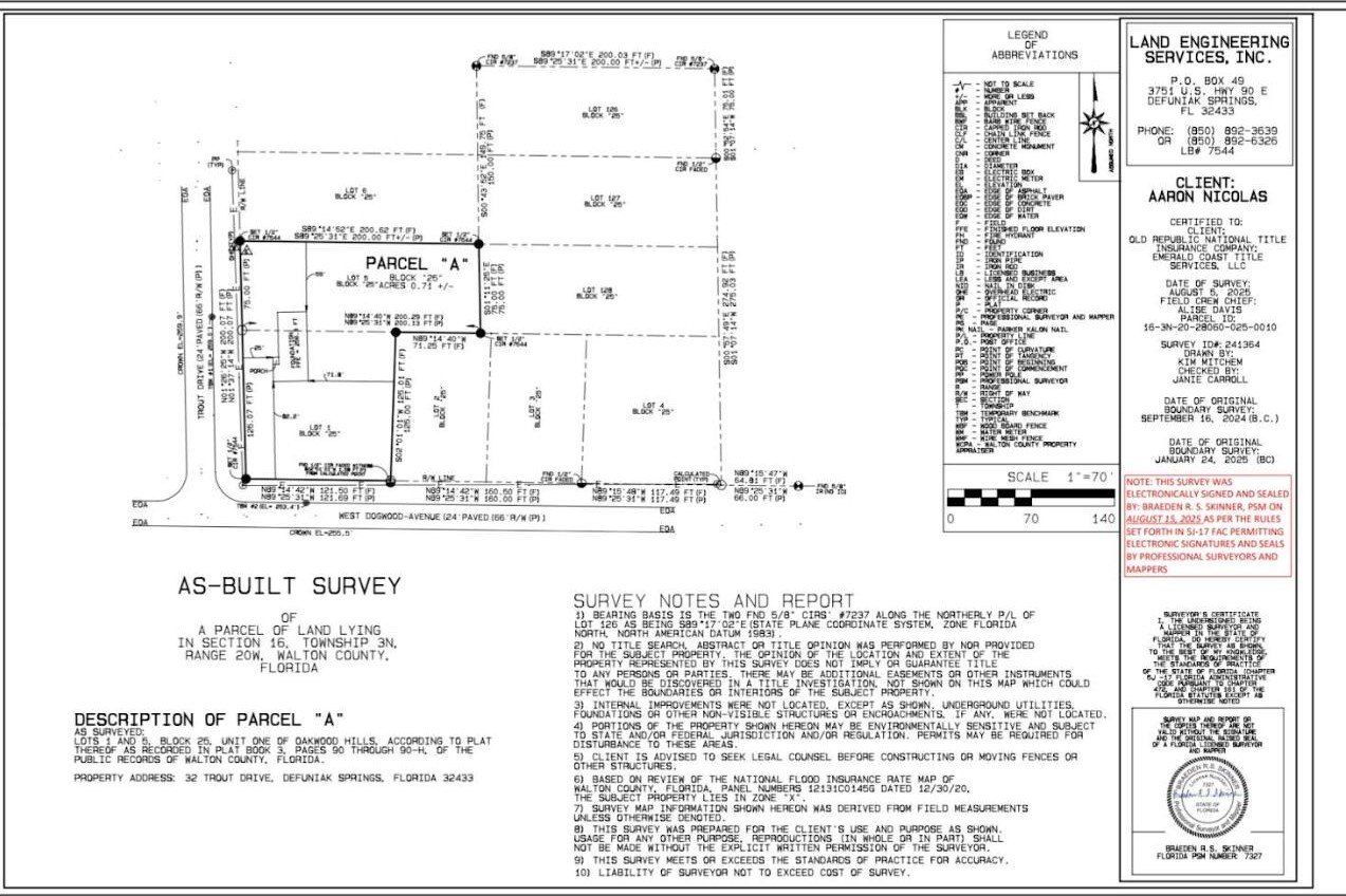 32 Trout Drive. Defuniak Springs, FL 32433