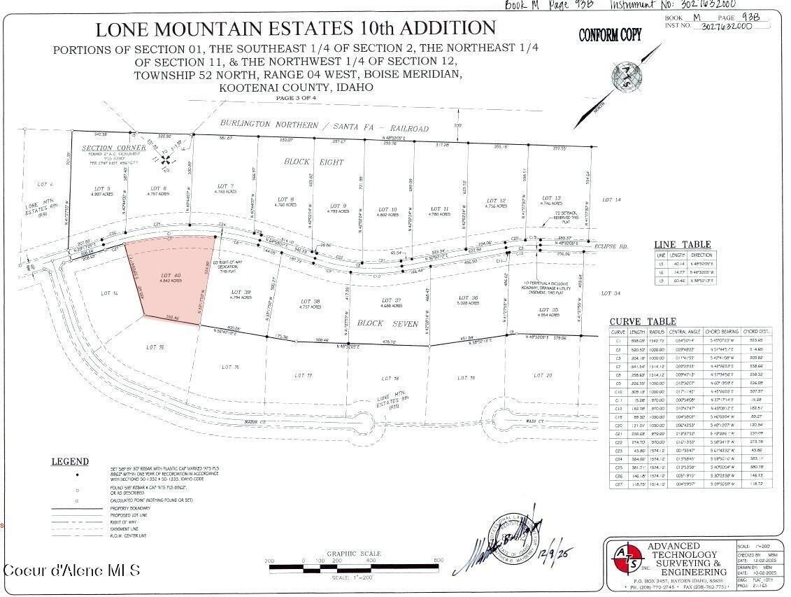 L40b7 N Eclipse Road. Rathdrum, ID 83858