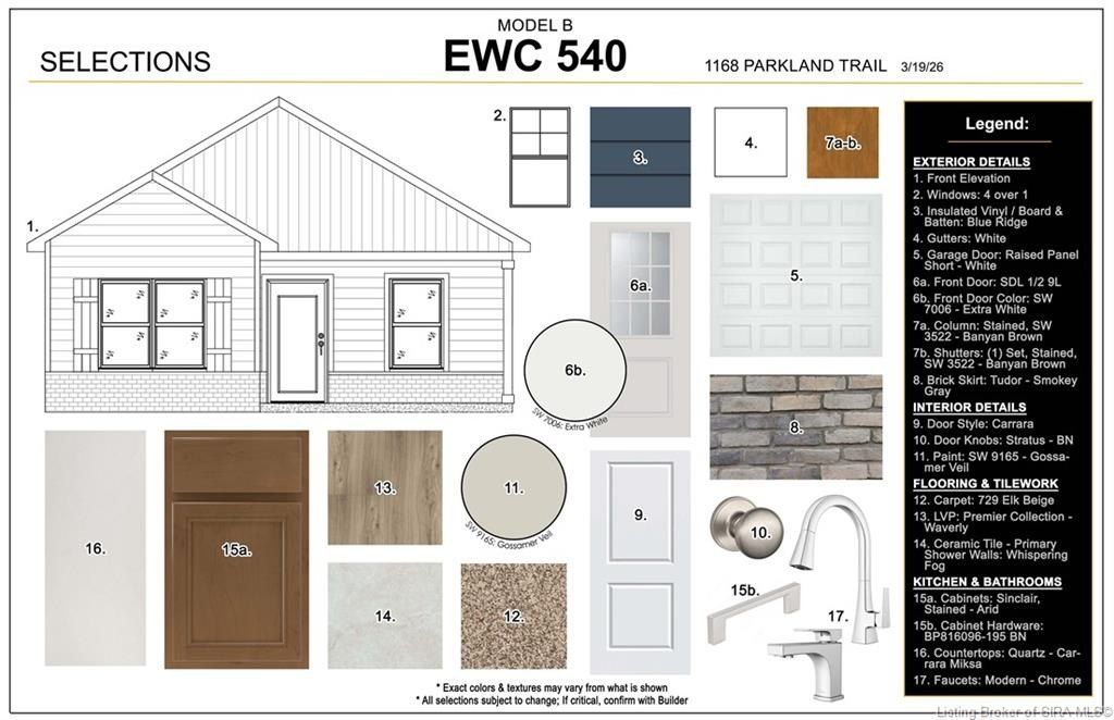 1168  Lot 540 Parkland Trail. Jeffersonville, IN 47130