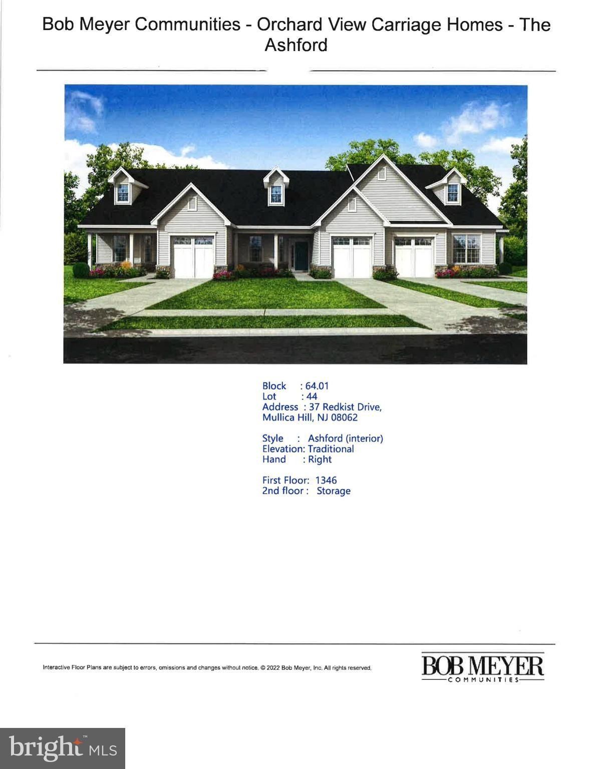 37 Redkist Drive. Mullica Hill, NJ 08062
