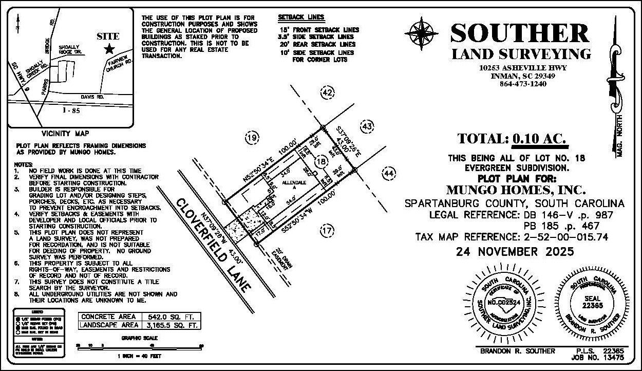 186 Cloverfield Lane. Spartanburg, SC 29303