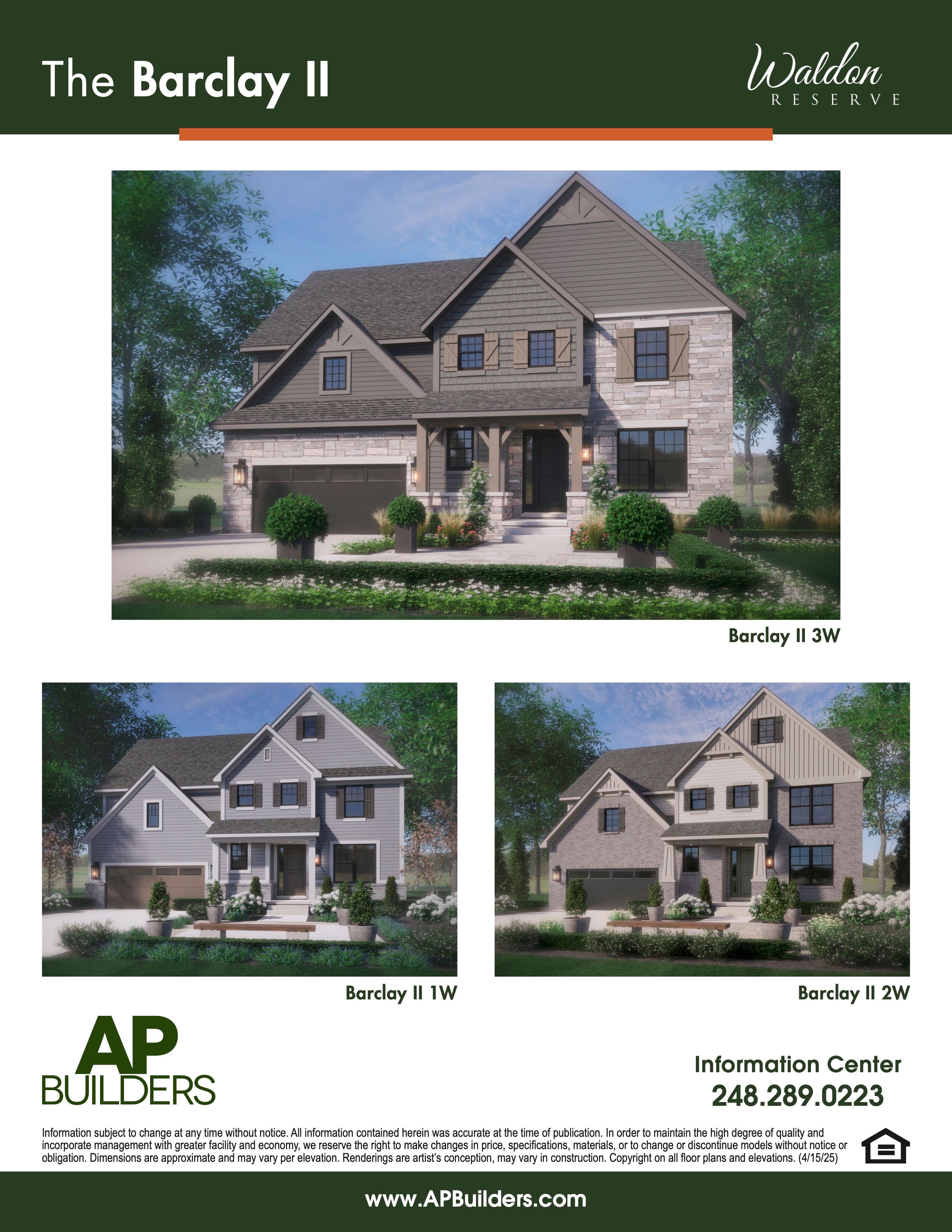 The Barclay 2W floor plan