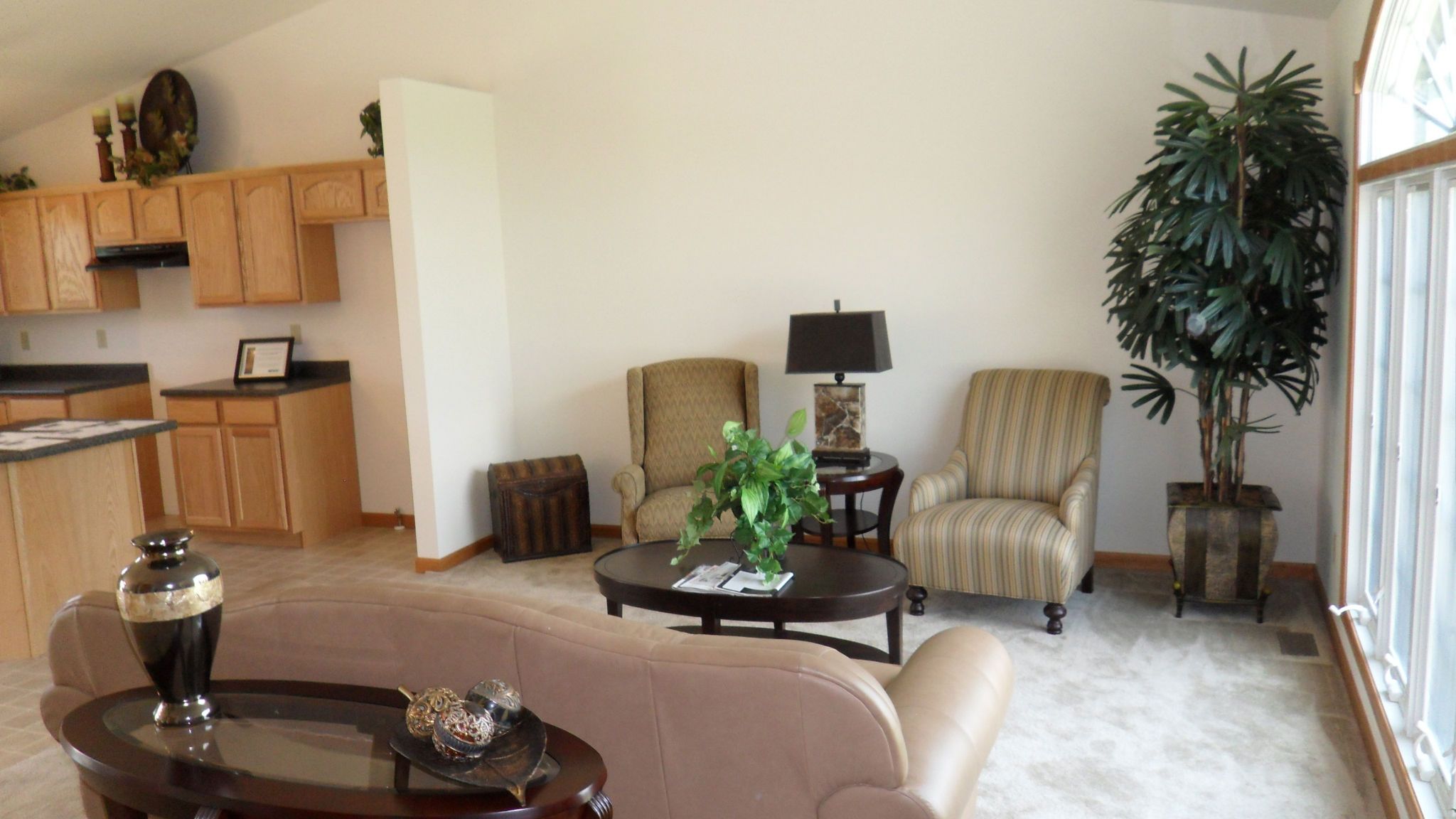 Open concept/vaulted ceilings/paladian window