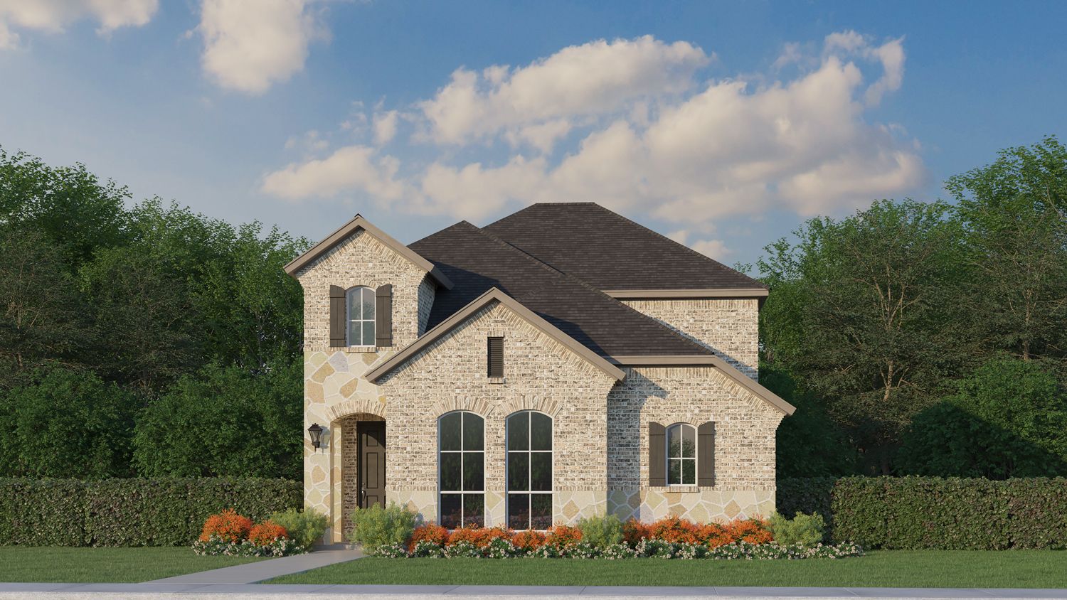 Plan 1459 Elevation A with Stone