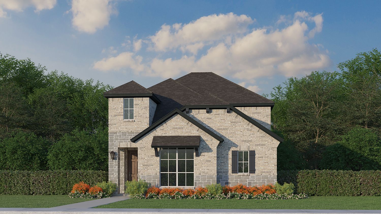 Plan 1459 Elevation B with Stone