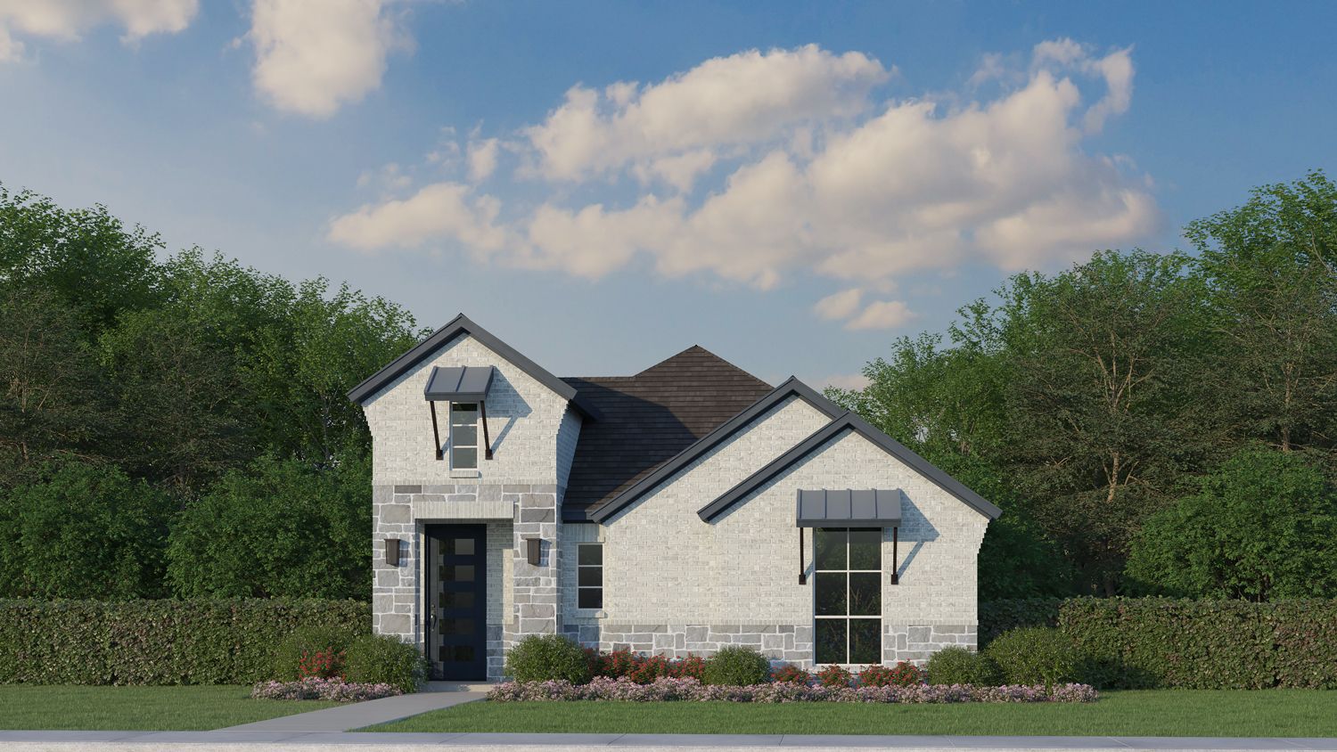 Plan 1450 Elevation C with Stone