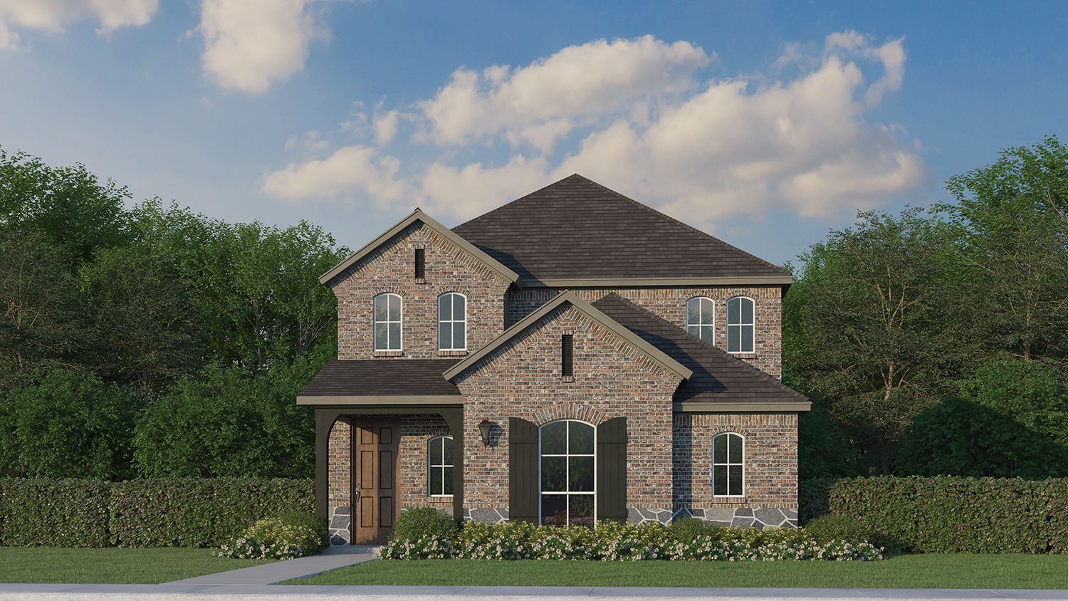 Plan 1460 Elevation A w/ Stone