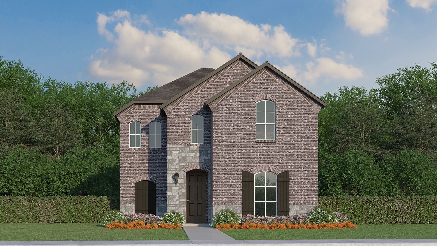 Plan 1461 Elevation A w/ Stone