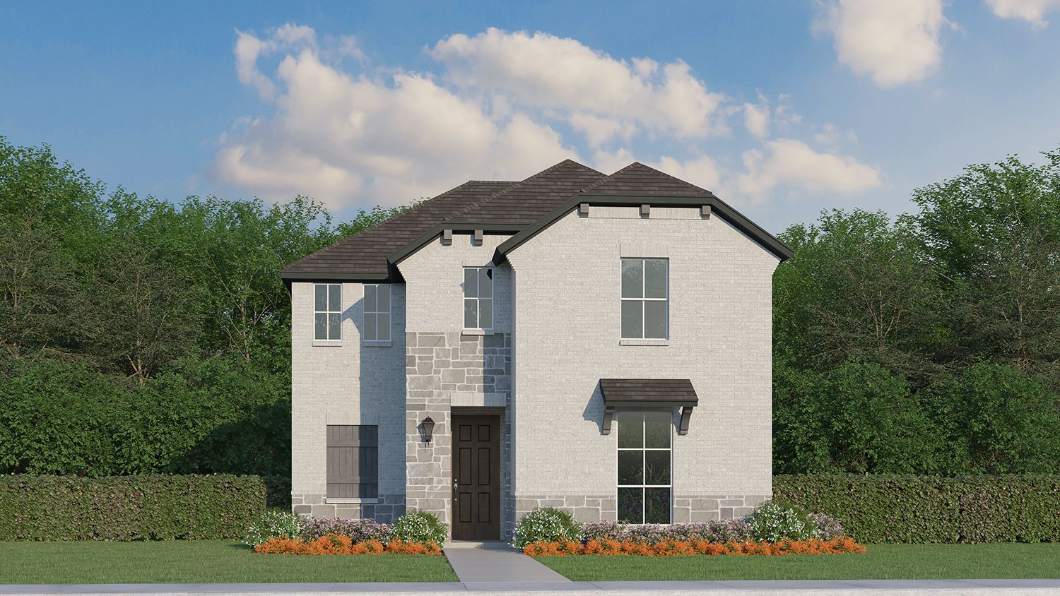 Plan 1461 Elevation B w/ Stone