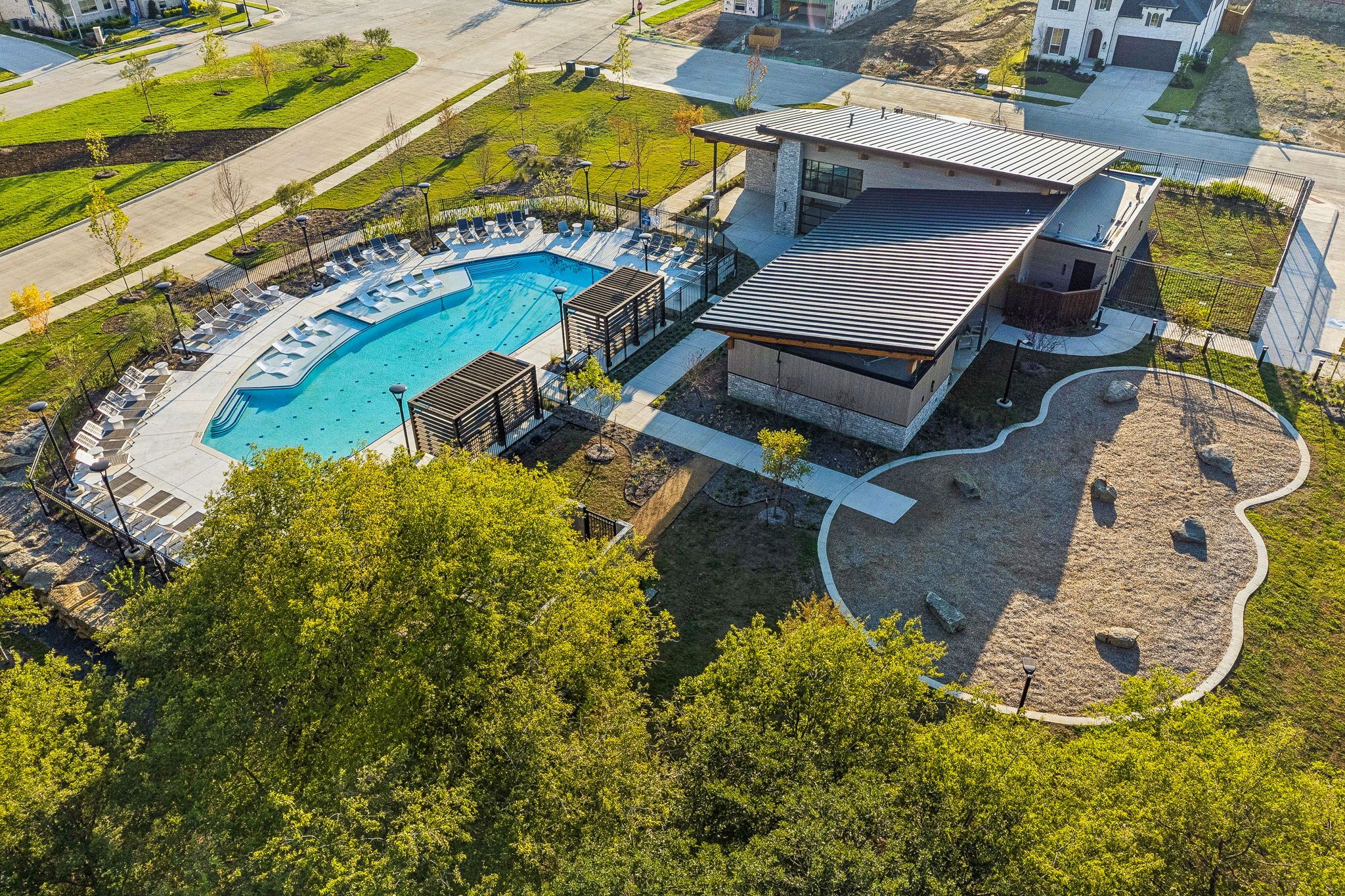 Wildridge Rudman Aerial of Amenity Center and Swimming Pool