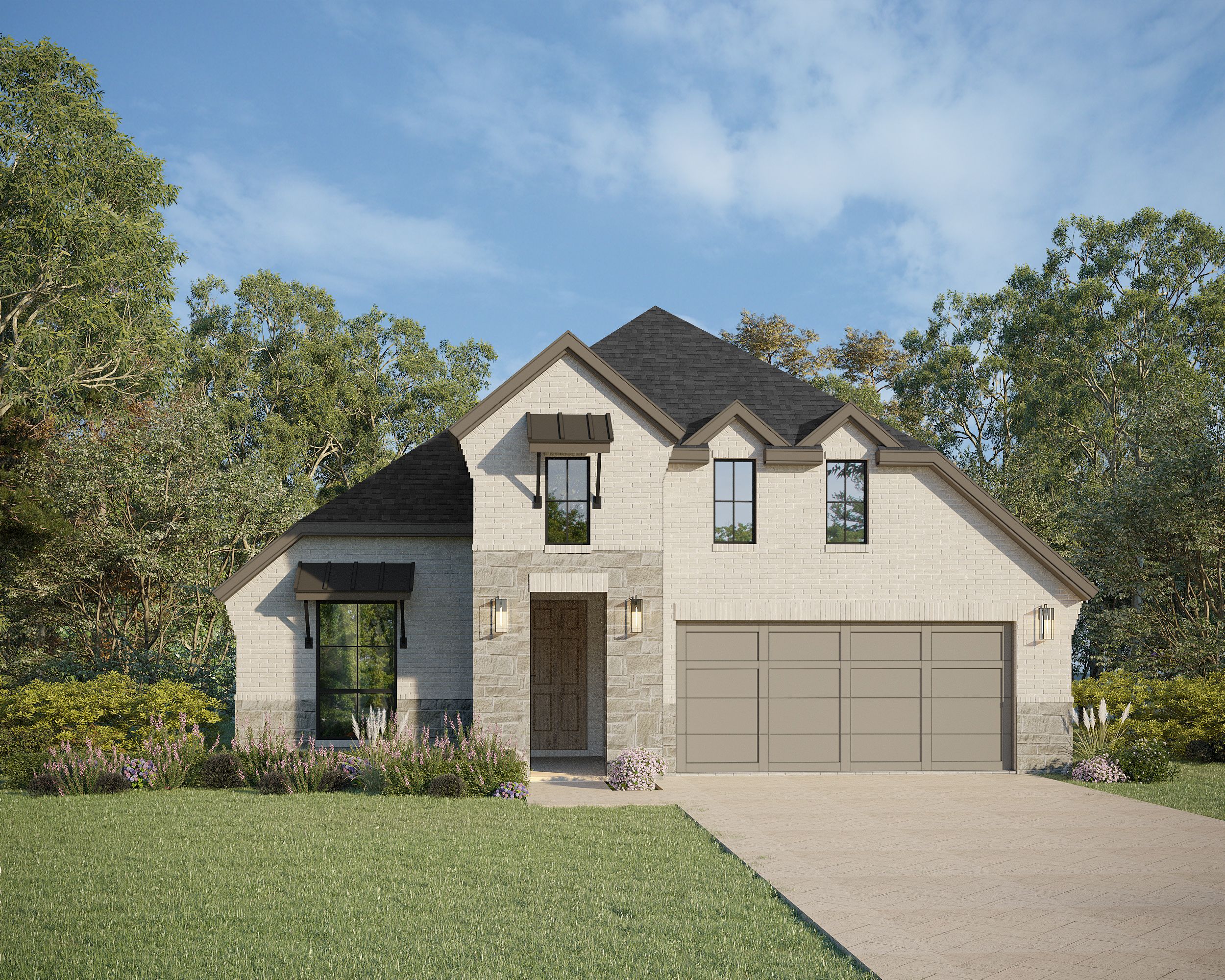 Plan 1544 Elevation C w/ Stone