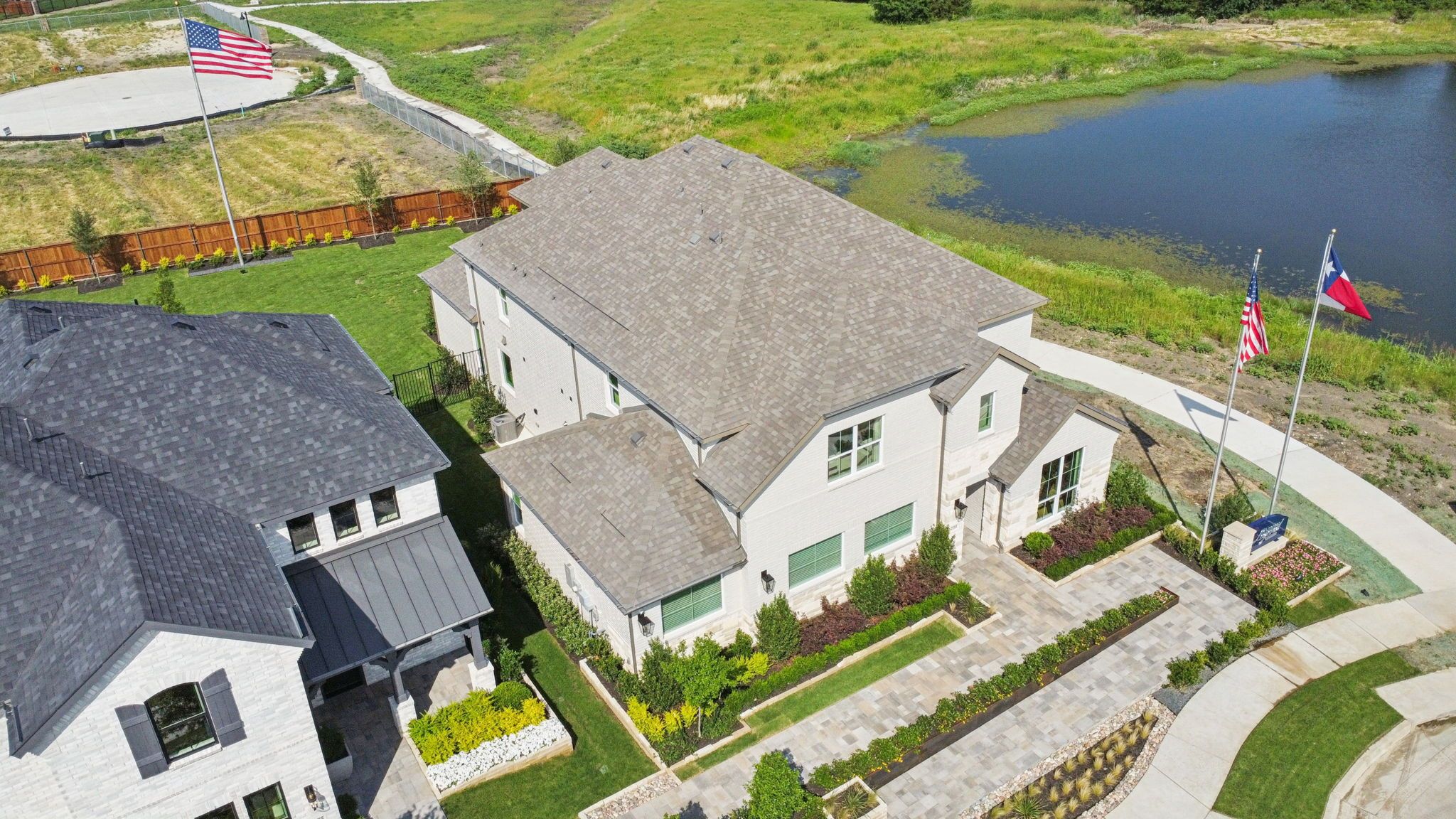 American Legend Homes' 55' model in Ten Mile Creek - Aerial