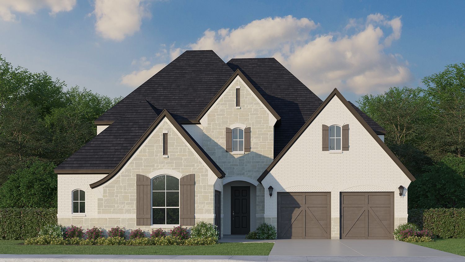 Plan 1648 Elevation C w/ Stone