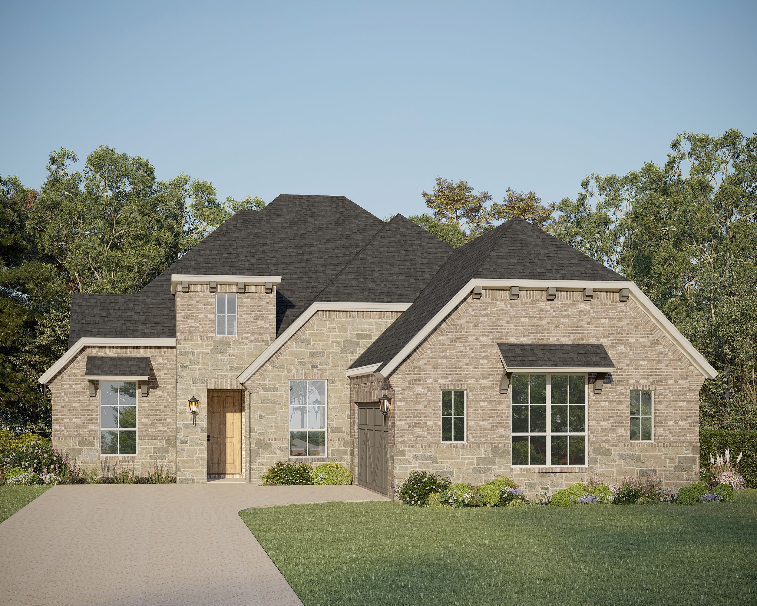 Plan 1645 Elevation B w/ Stone