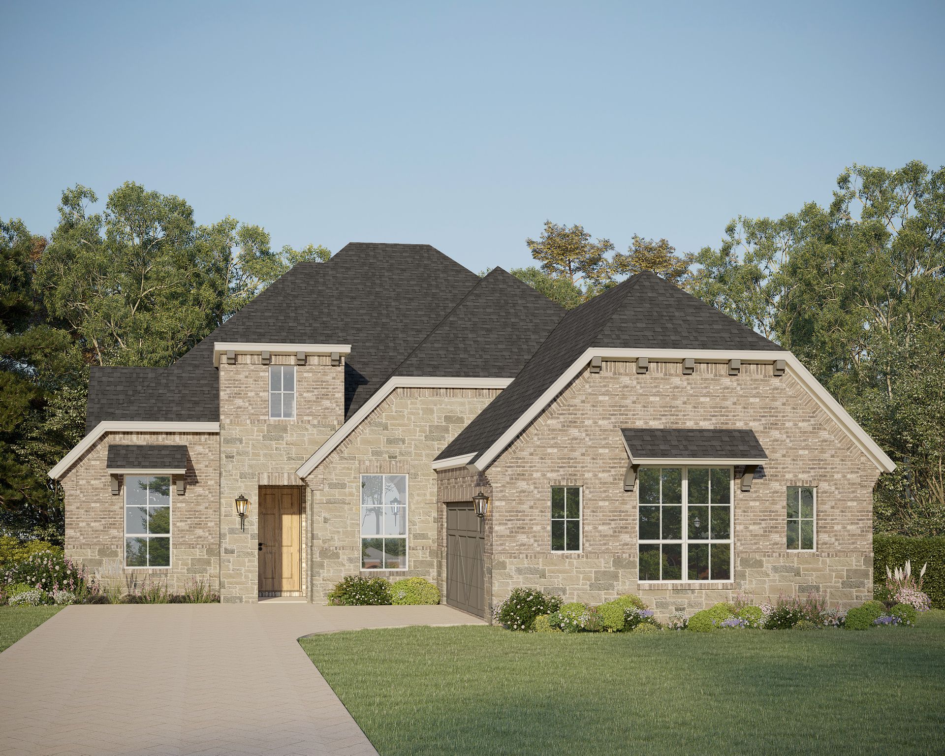 Plan 1645 Elevation B w/ Stone