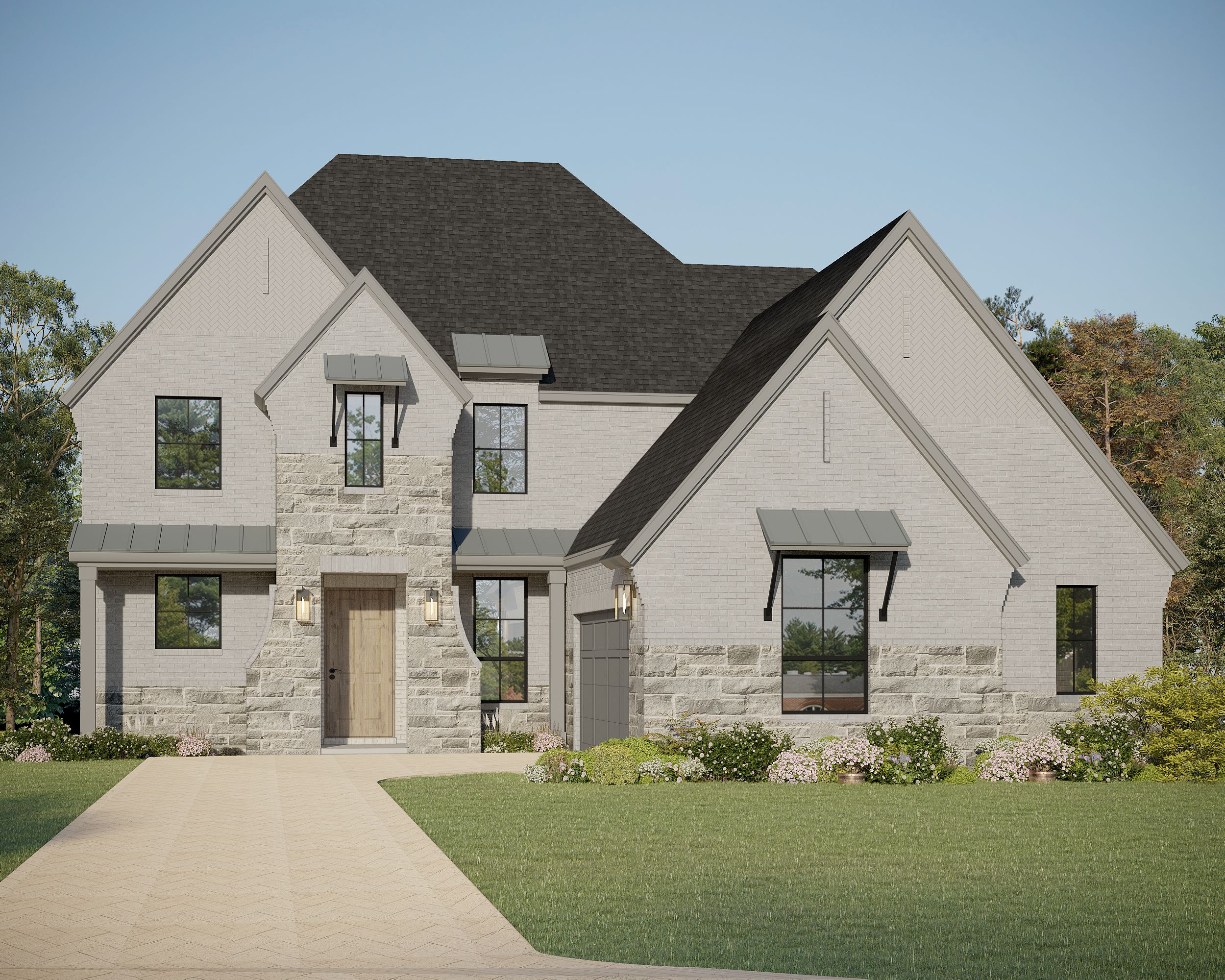 Plan 1646 Elevation C with Stone