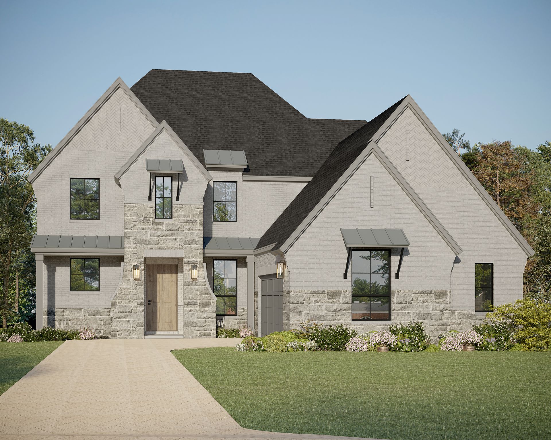 Plan 1646 Elevation C with Stone