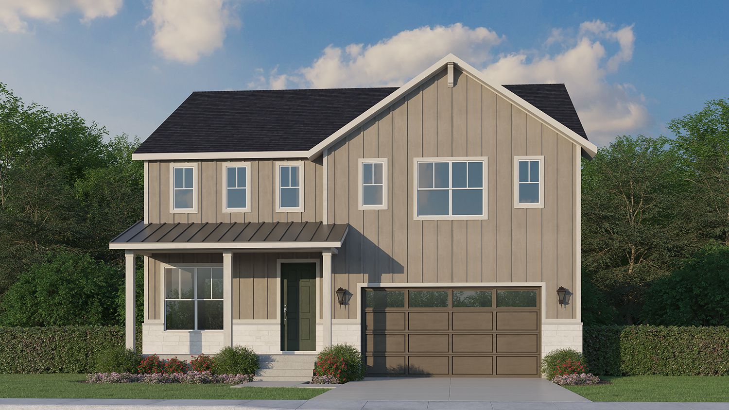 Plan C405 Elevation C w/ Stone