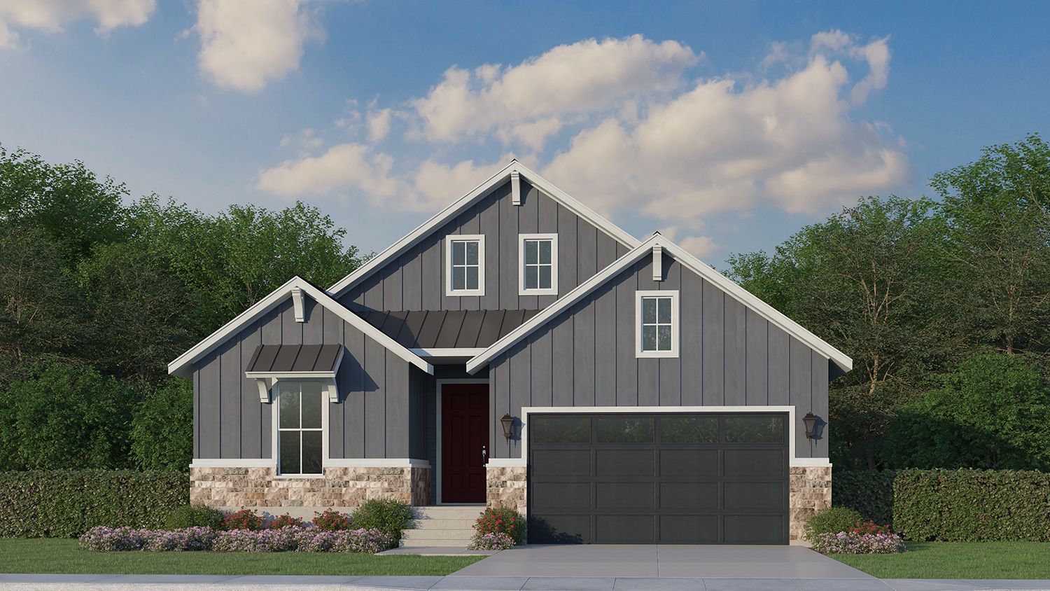 Plan C411 Elevation C w/ Stone