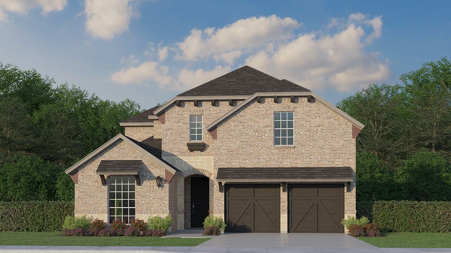 Plan 1541 Elevation B with Stone