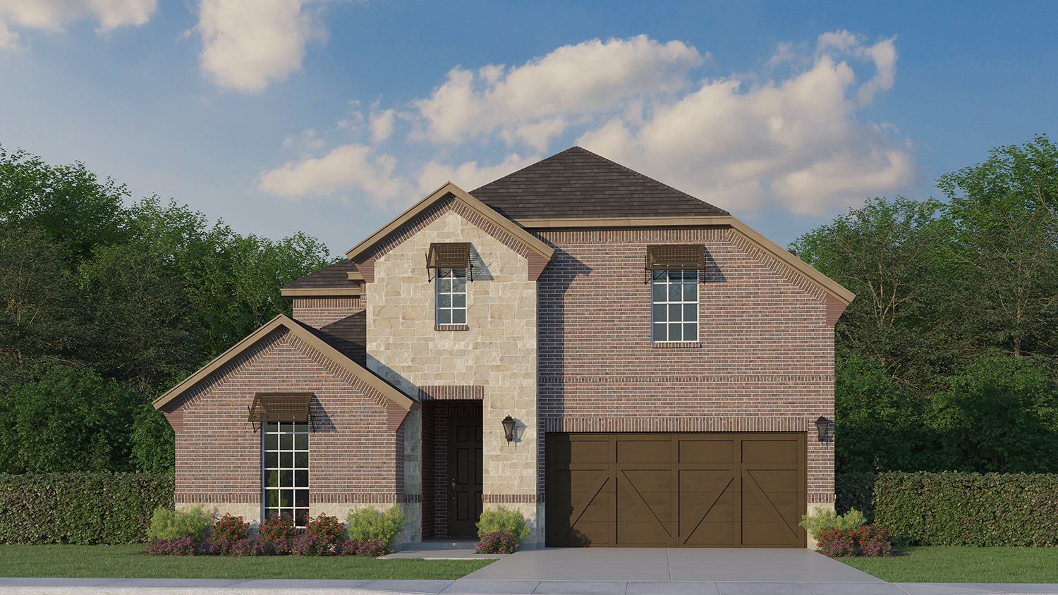 Plan 1541 Elevation C with Stone