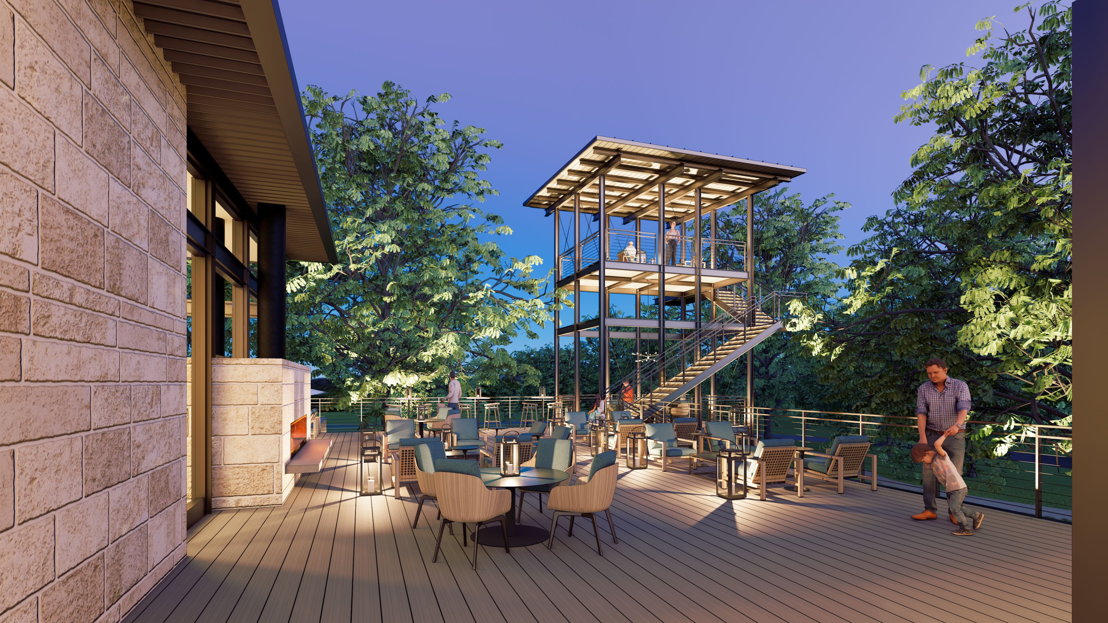 Landmark observation tower rendering