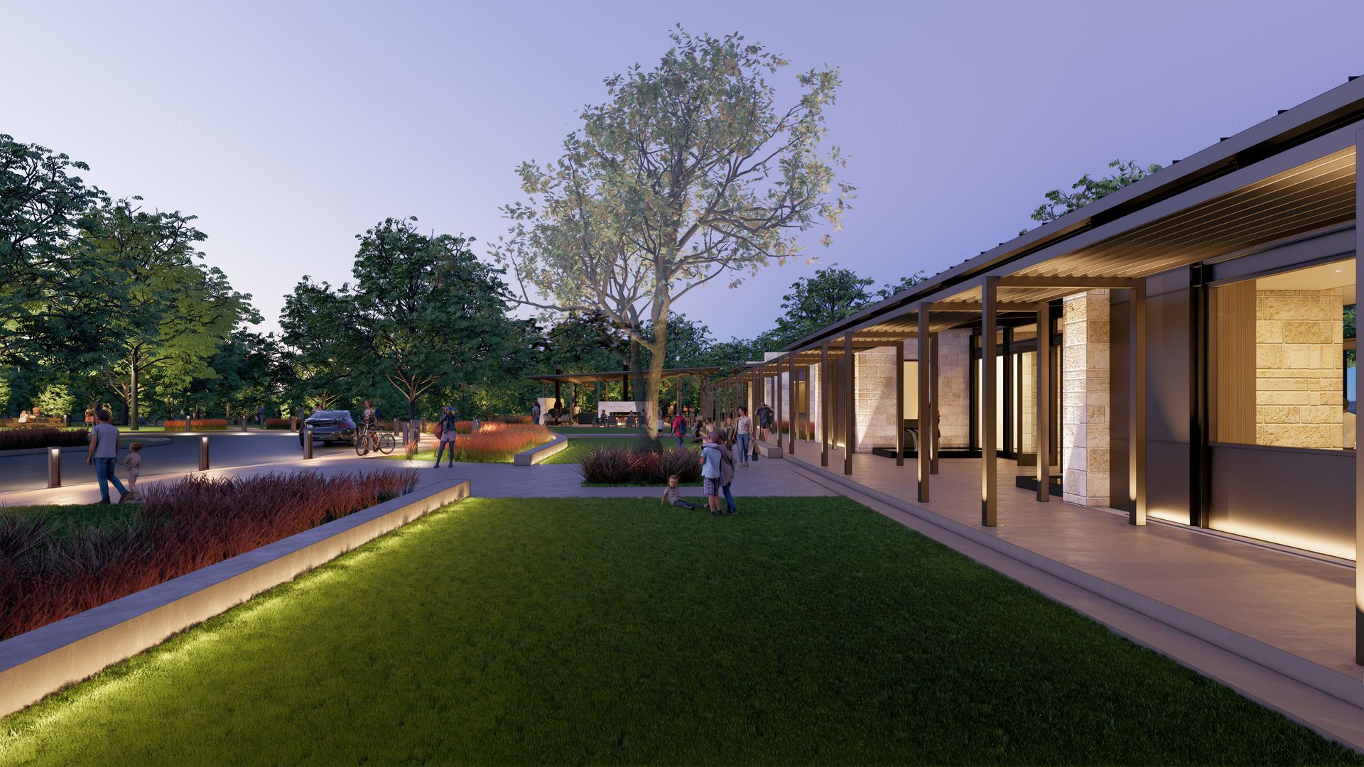 Landmark open area rendering
